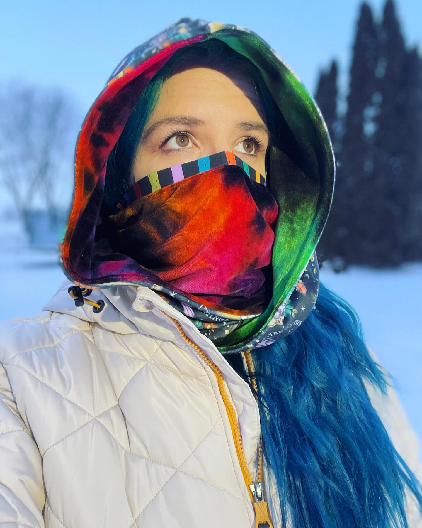 Scowl Cowl Sewing PDF pattern Hood and face covering by RockerByeDestash Patterns for kids and adults hoodie winter hat