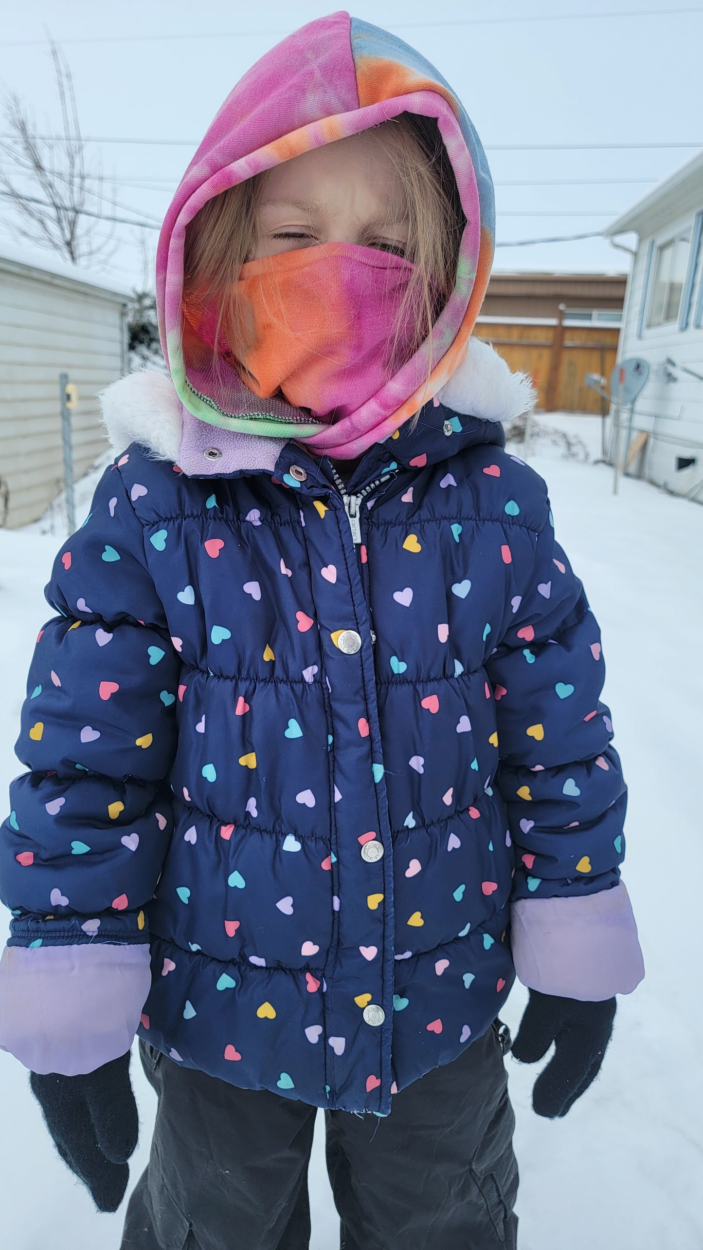 Scowl Cowl Sewing PDF pattern Hood and face covering by RockerByeDestash Patterns for kids and adults hoodie winter hat