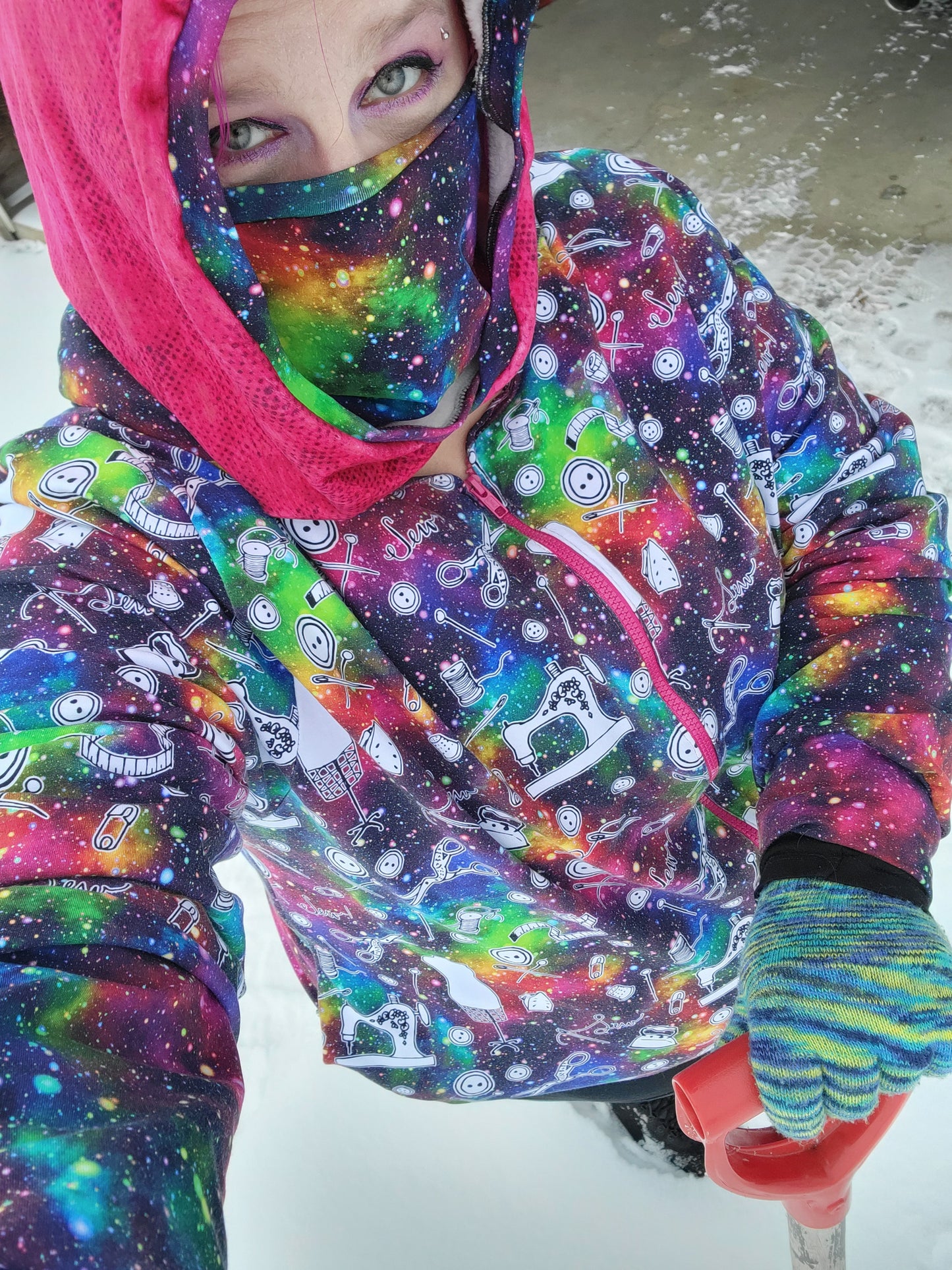 Scowl Cowl Sewing PDF pattern Hood and face covering by RockerByeDestash Patterns for kids and adults hoodie winter hat