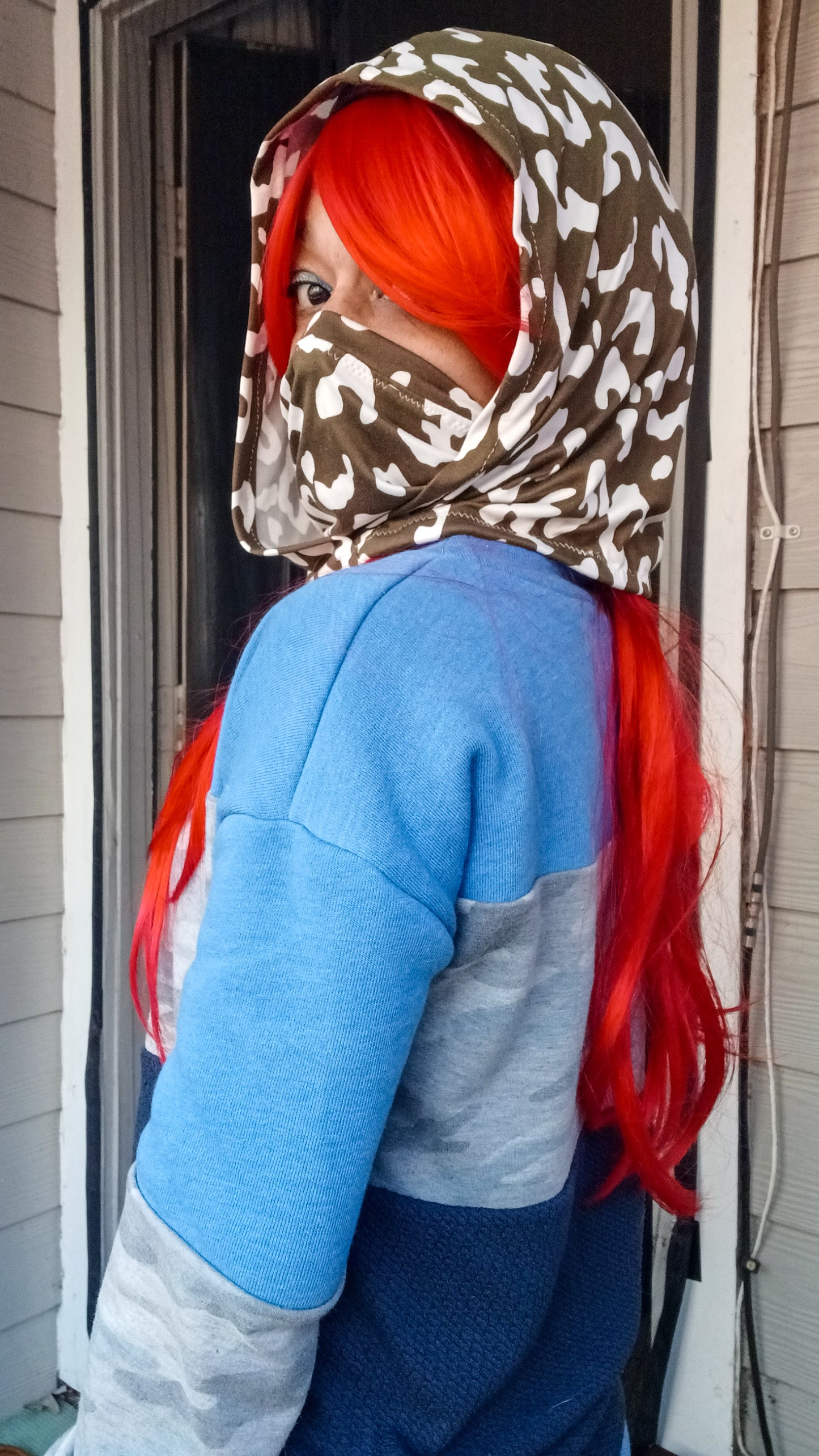 Scowl Cowl Sewing PDF pattern Hood and face covering by RockerByeDestash Patterns for kids and adults hoodie winter hat
