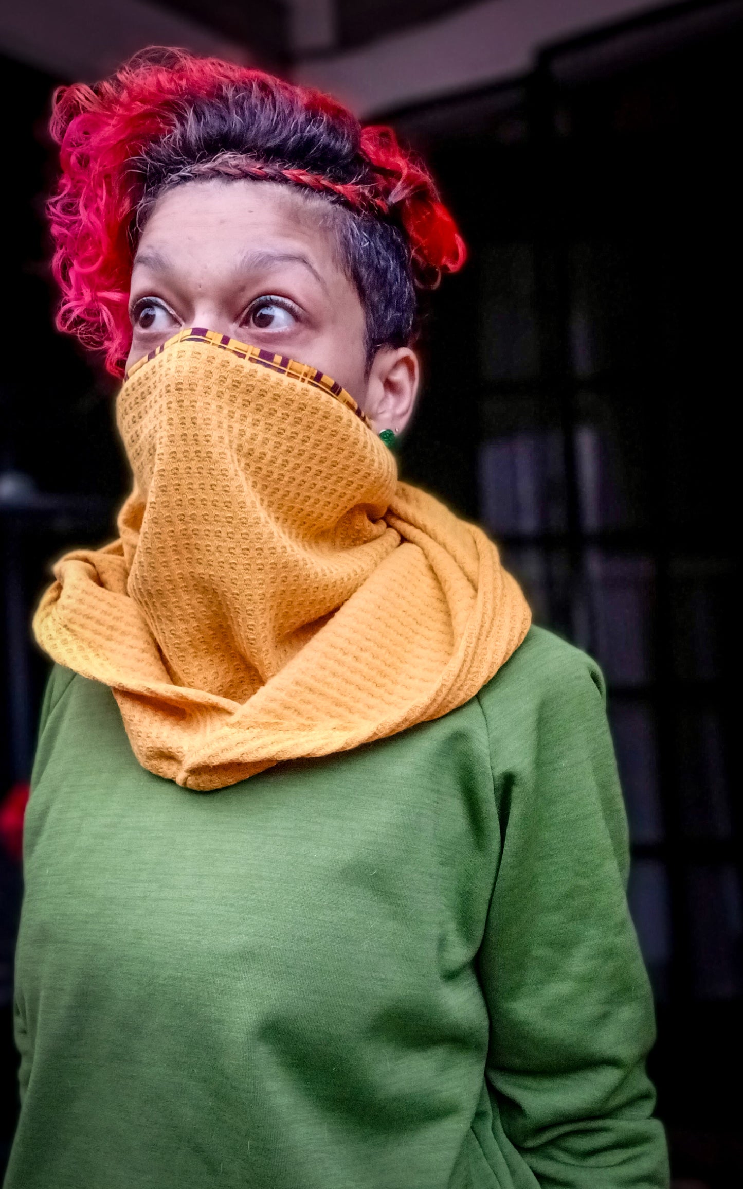 Scowl Cowl Sewing PDF pattern Hood and face covering by RockerByeDestash Patterns for kids and adults hoodie winter hat