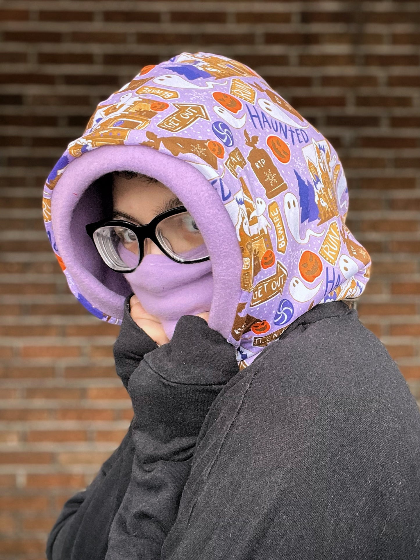 Scowl Cowl Sewing PDF pattern Hood and face covering by RockerByeDestash Patterns for kids and adults hoodie winter hat