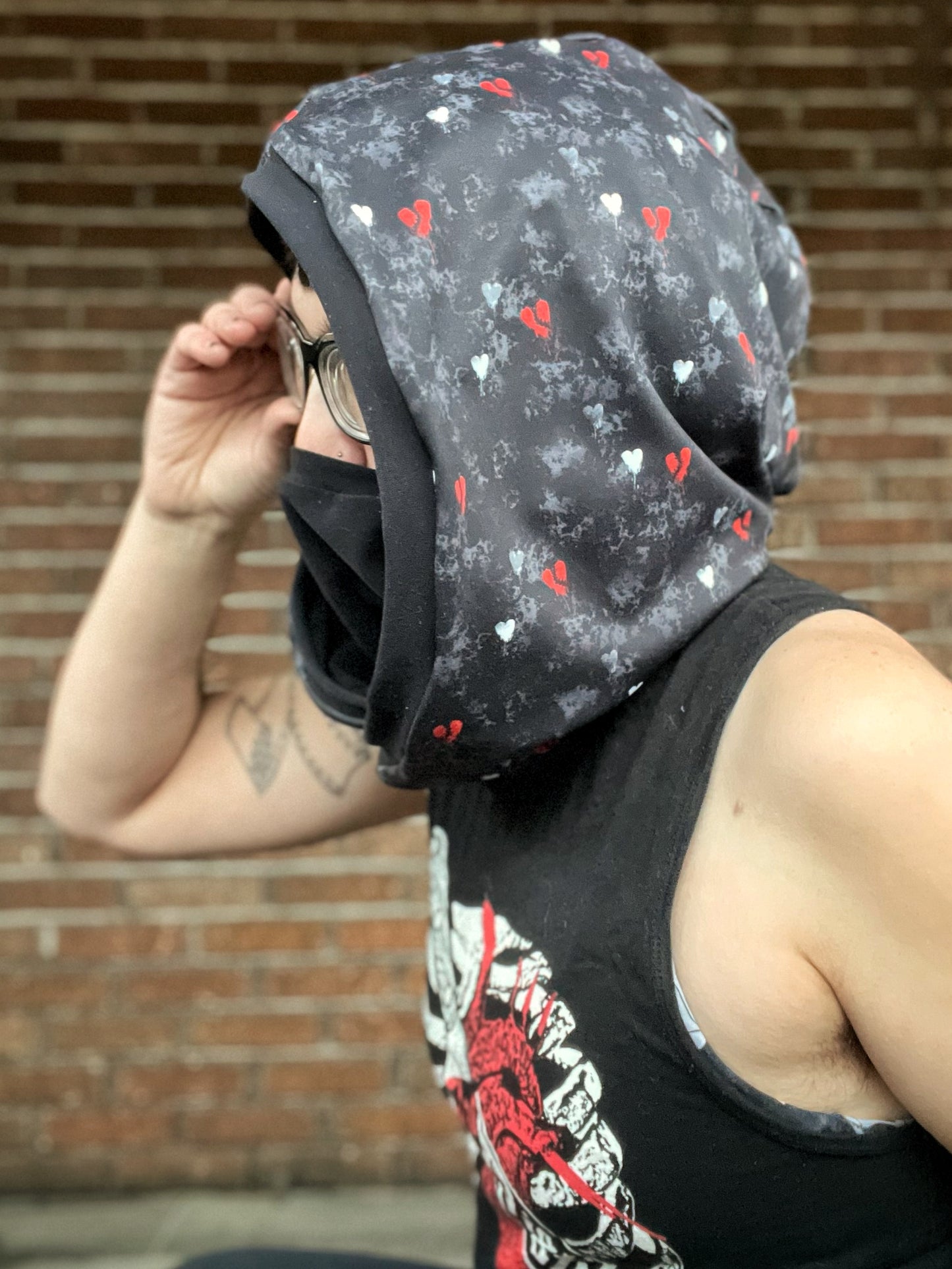 Scowl Cowl Sewing PDF pattern Hood and face covering by RockerByeDestash Patterns for kids and adults hoodie winter hat