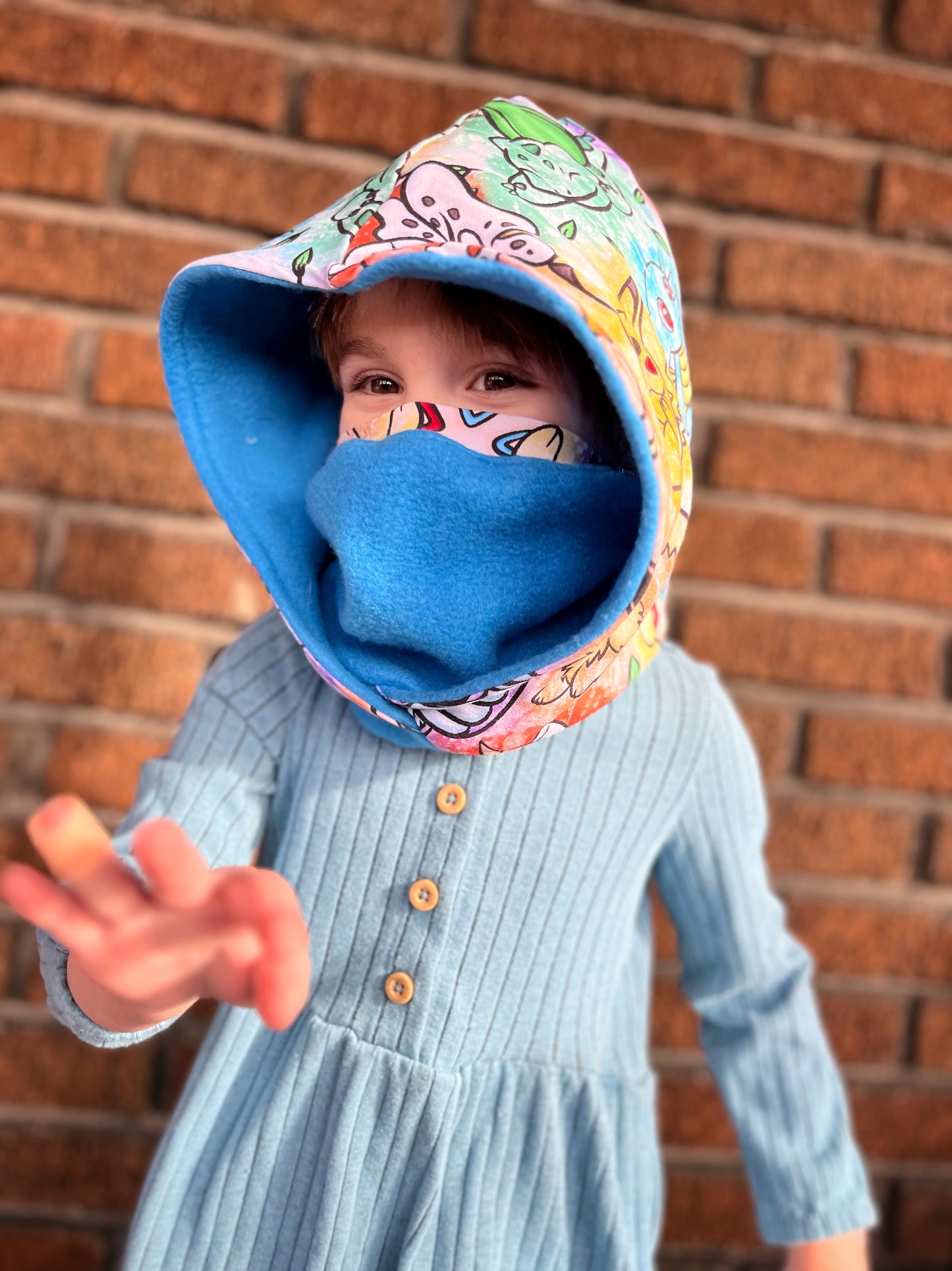 Scowl Cowl Sewing PDF pattern Hood and face covering by RockerByeDestash Patterns for kids and adults hoodie winter hat