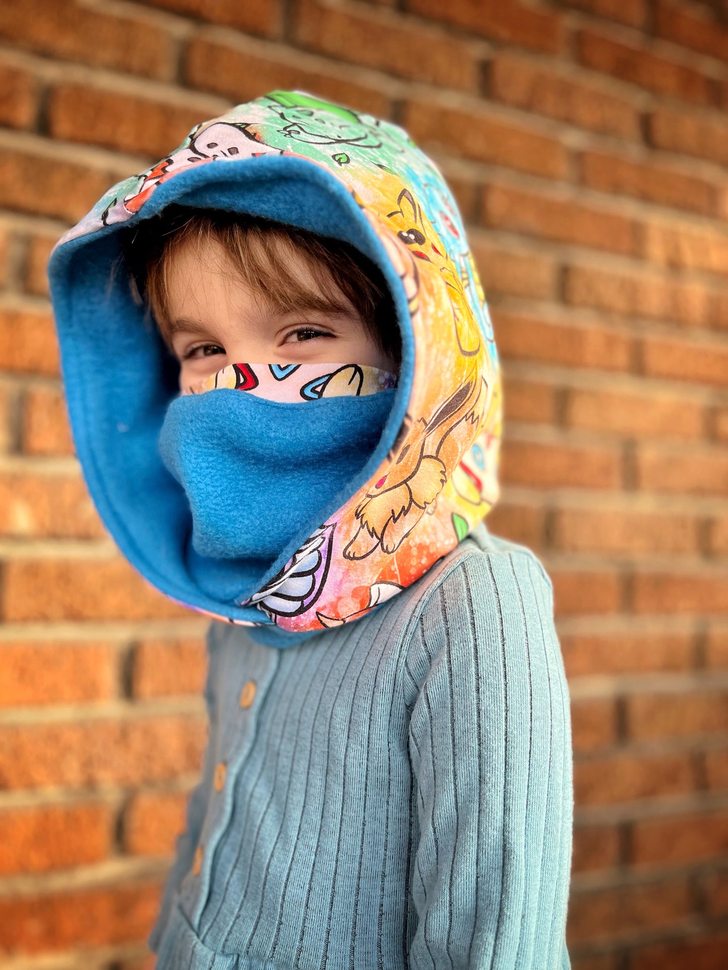 Scowl Cowl Sewing PDF pattern Hood and face covering by RockerByeDestash Patterns for kids and adults hoodie winter hat
