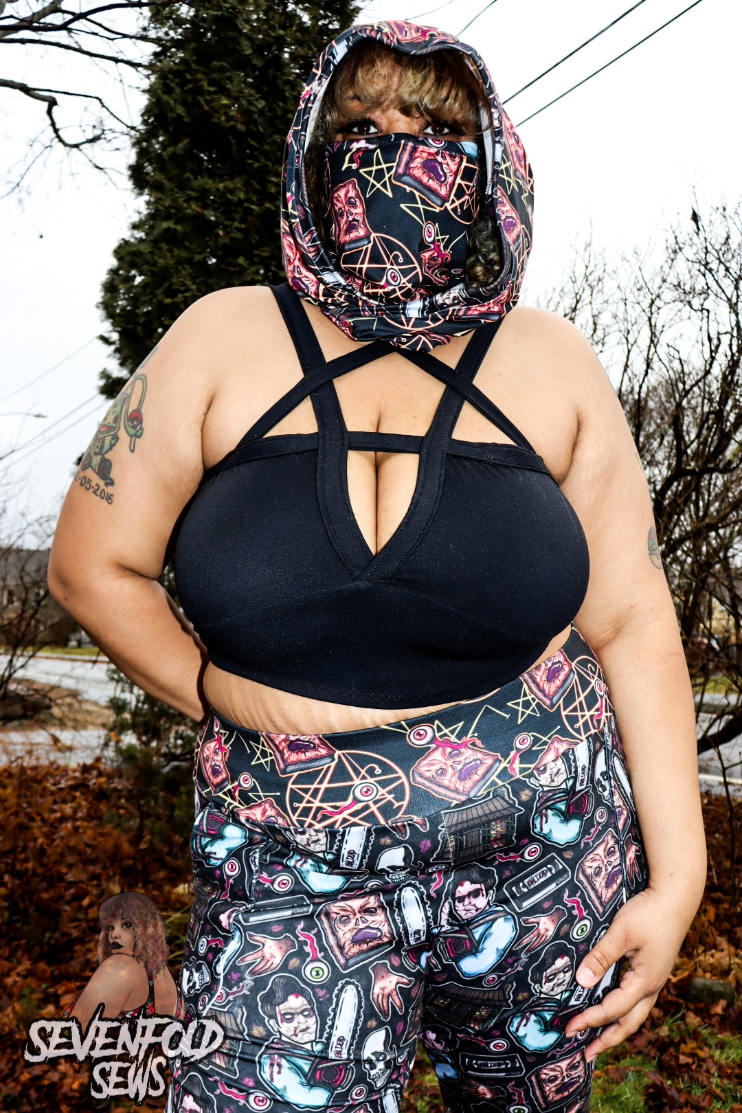 Scowl Cowl Sewing PDF pattern Hood and face covering by RockerByeDestash Patterns for kids and adults hoodie winter hat