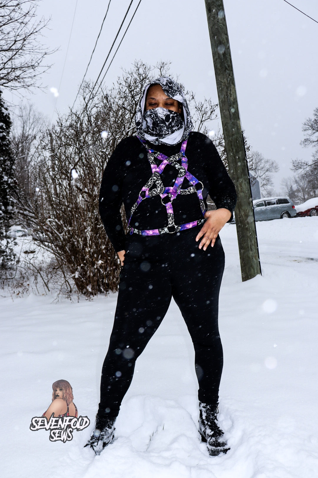 Scowl Cowl Sewing PDF pattern Hood and face covering by RockerByeDestash Patterns for kids and adults hoodie winter hat