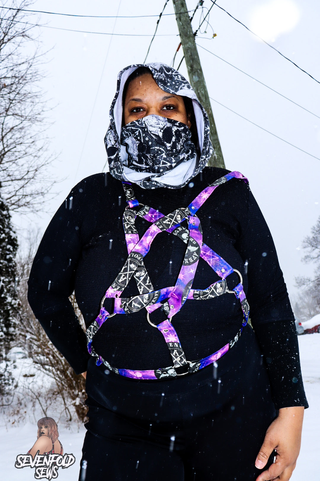 Scowl Cowl Sewing PDF pattern Hood and face covering by RockerByeDestash Patterns for kids and adults hoodie winter hat