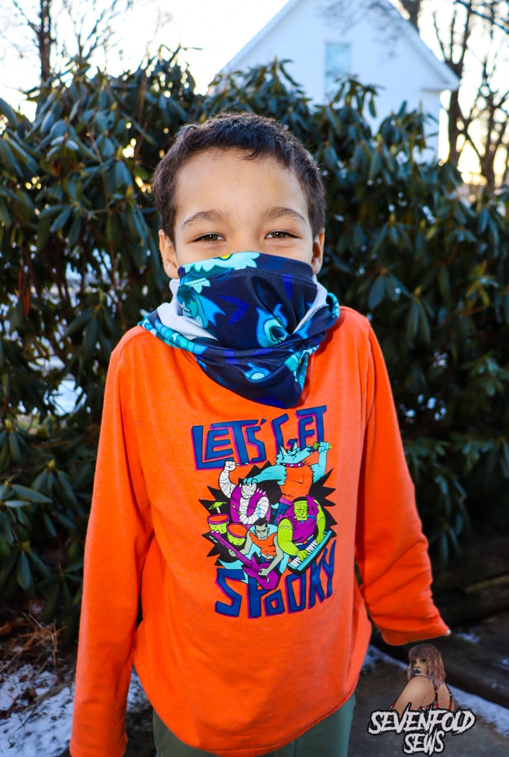 Scowl Cowl Sewing PDF pattern Hood and face covering by RockerByeDestash Patterns for kids and adults hoodie winter hat