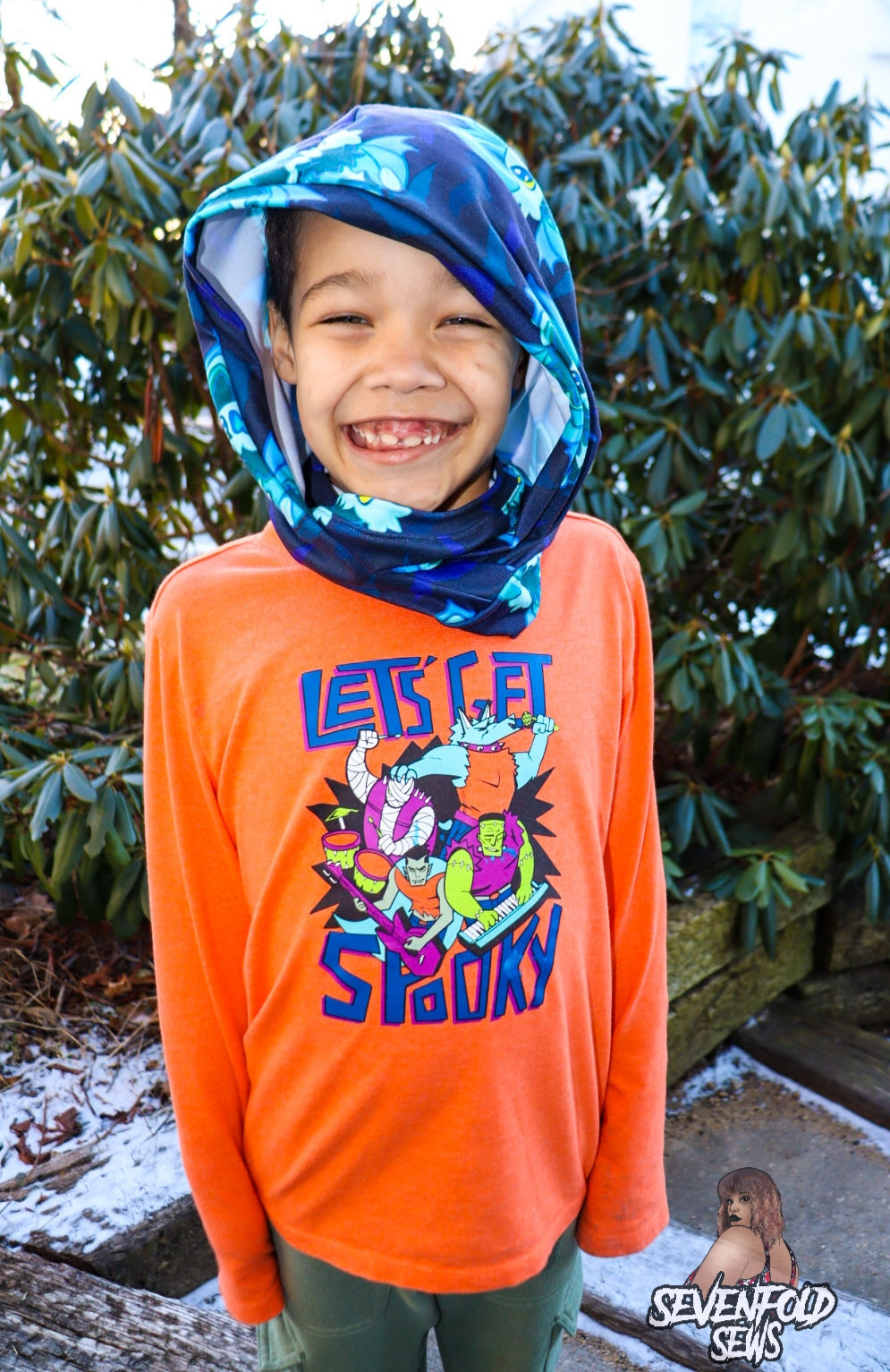 Scowl Cowl Sewing PDF pattern Hood and face covering by RockerByeDestash Patterns for kids and adults hoodie winter hat