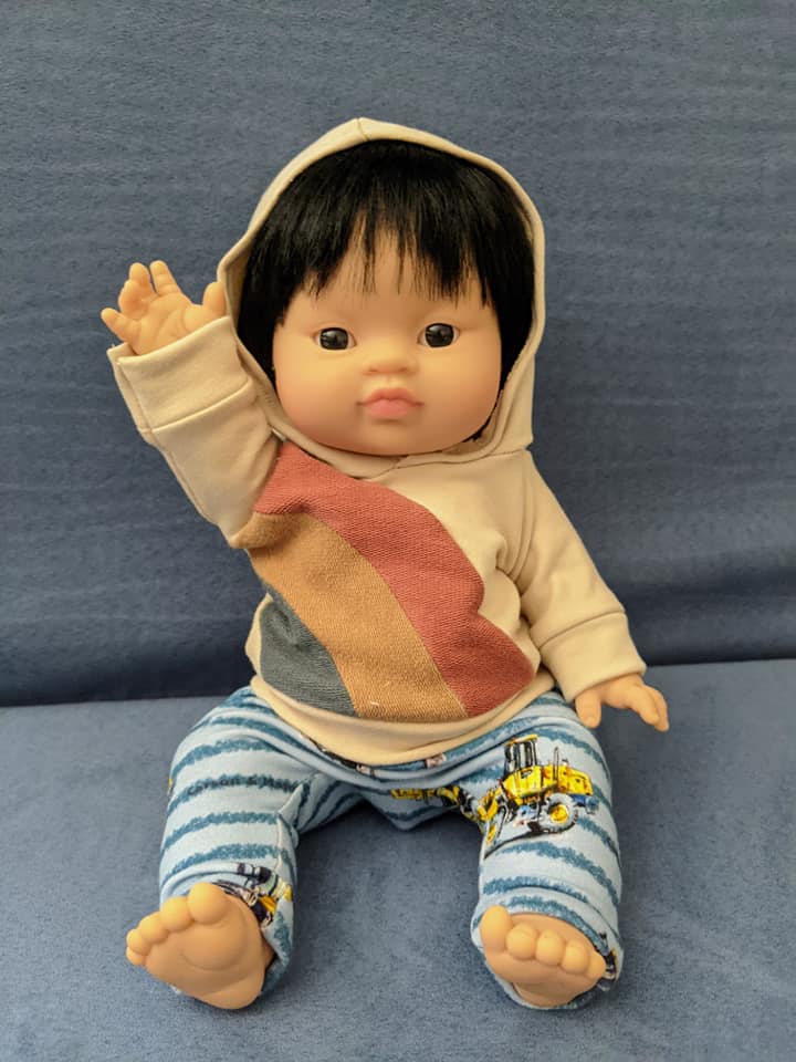 Rainbow Falls Hoodie & Dress for DOLLS -PDF SEWING PATTERN -Projector/A0 Friendly-