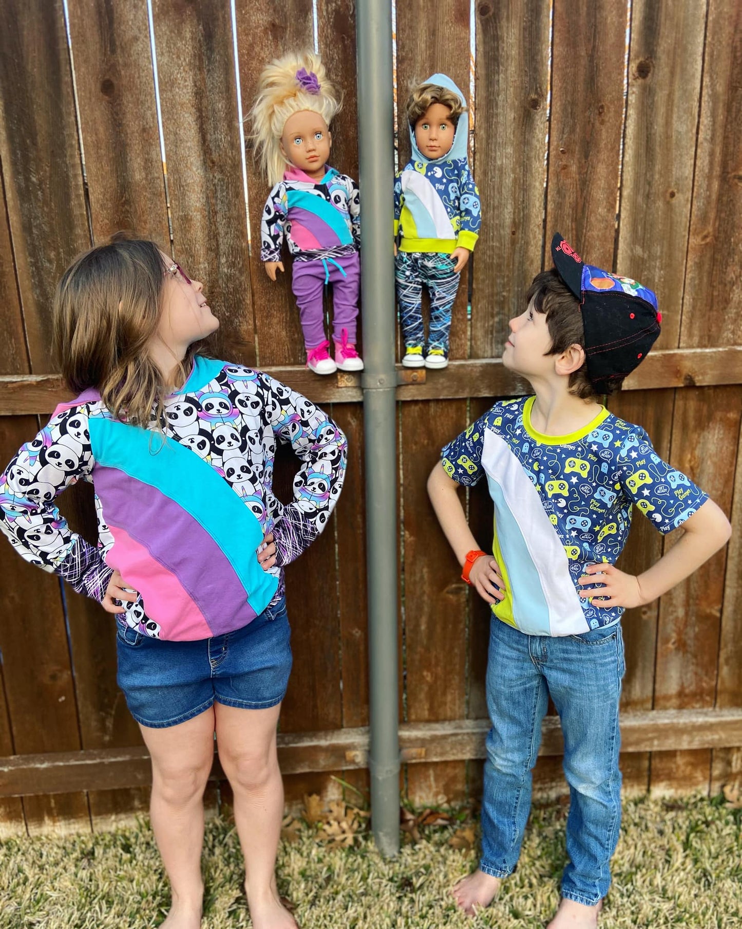 Rainbow Falls Hoodie & Dress for DOLLS -PDF SEWING PATTERN -Projector/A0 Friendly-