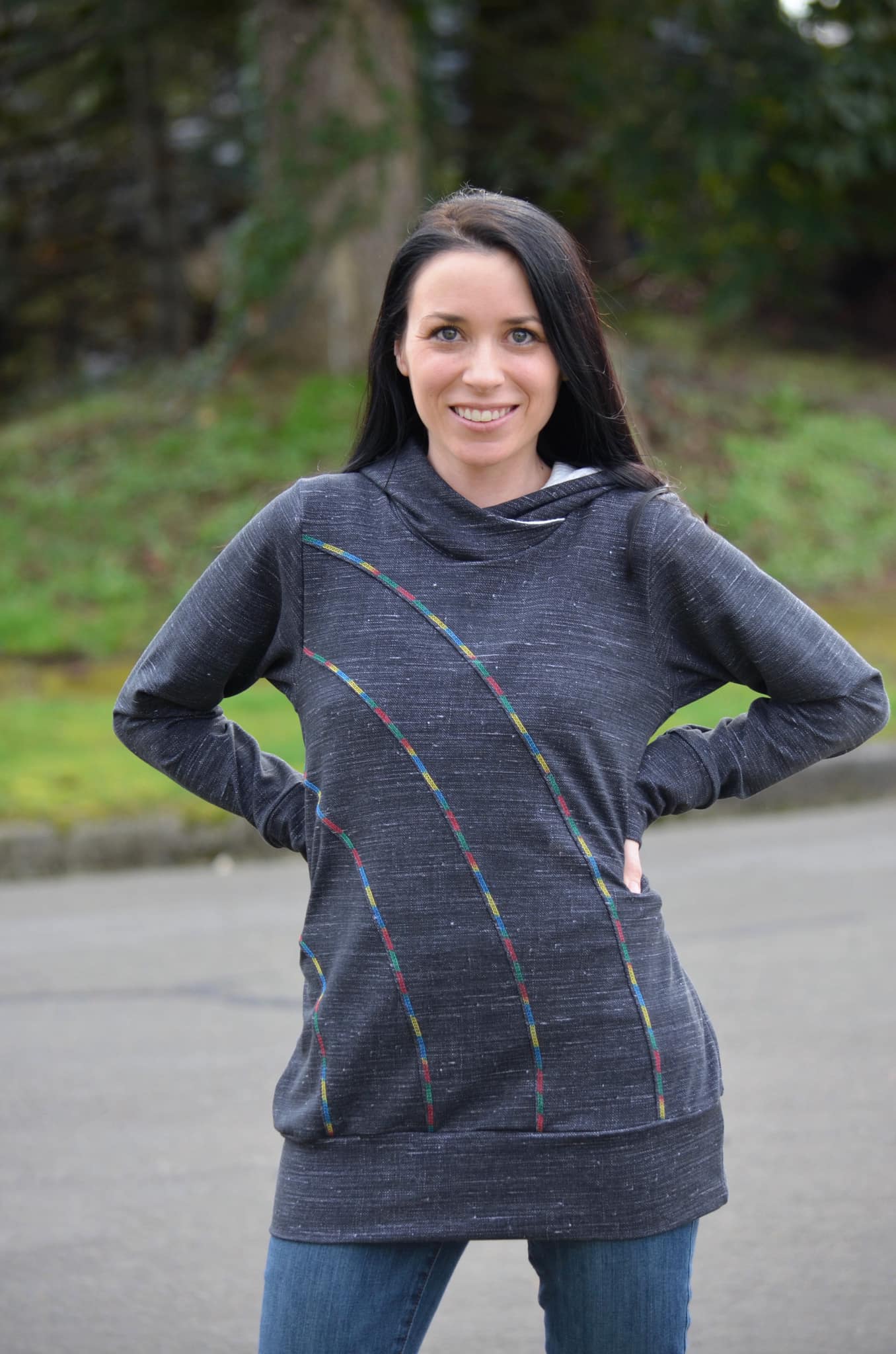 ADULT Rainbow Falls Hoodie PDF Pattern **Projector/A0/Copy Shop Friendly**