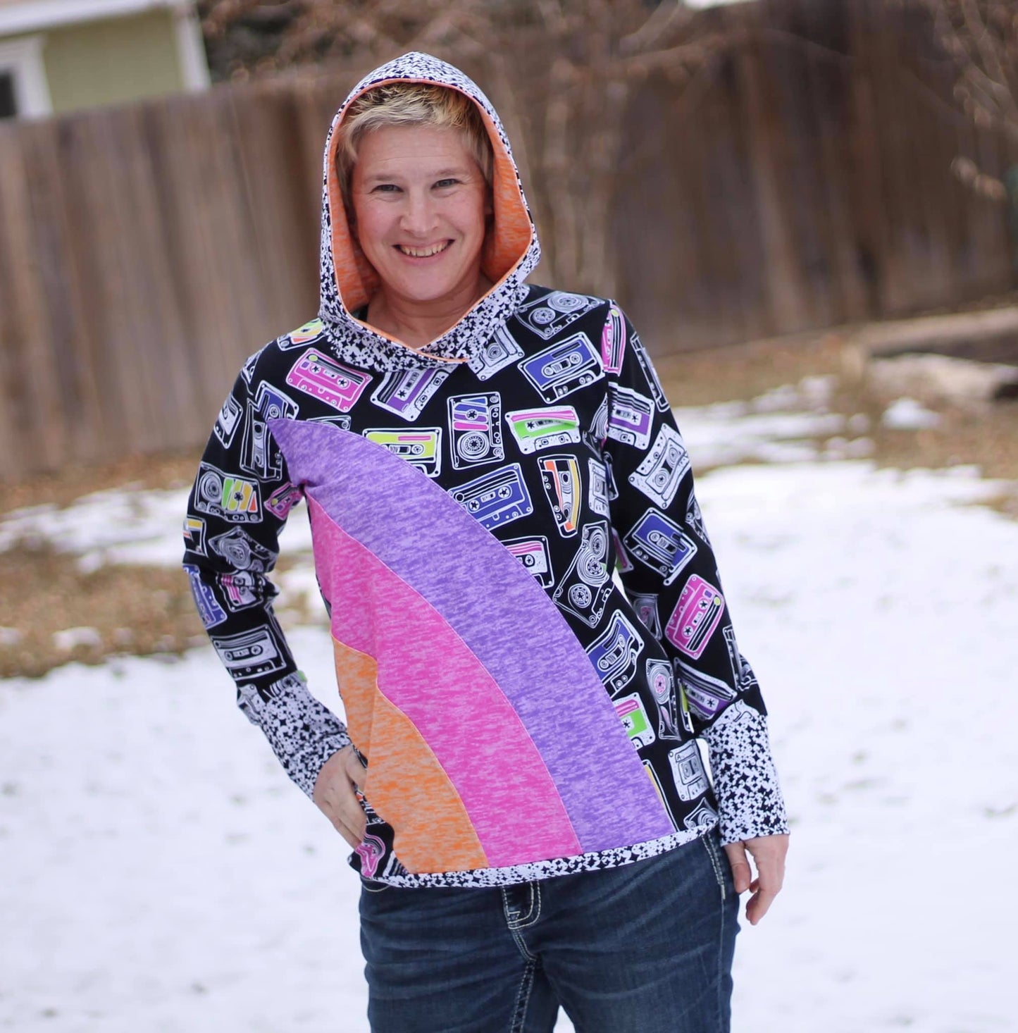 ADULT Rainbow Falls Hoodie PDF Pattern **Projector/A0/Copy Shop Friendly**