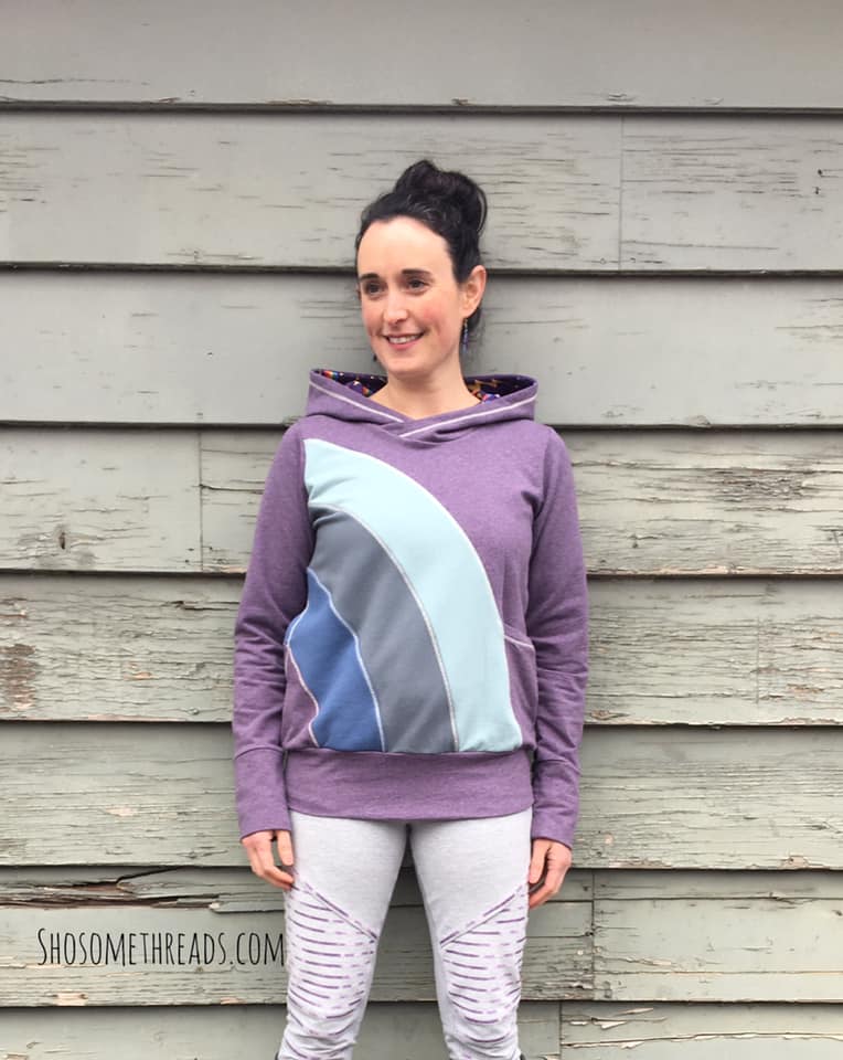 ADULT Rainbow Falls Hoodie PDF Pattern **Projector/A0/Copy Shop Friendly**