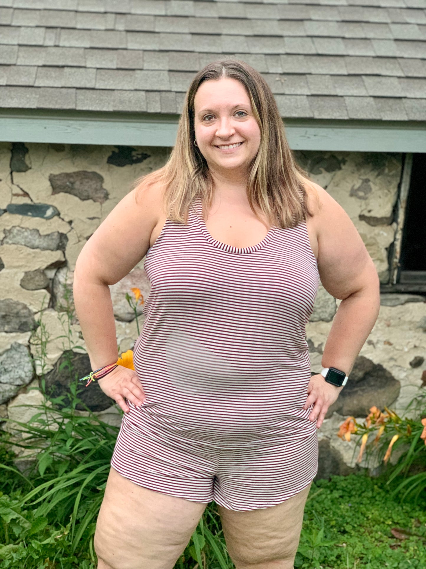 Adult Digital Sewing PDF Pattern - Sweet Sleep Set - Shorts and Tank top Pajamas