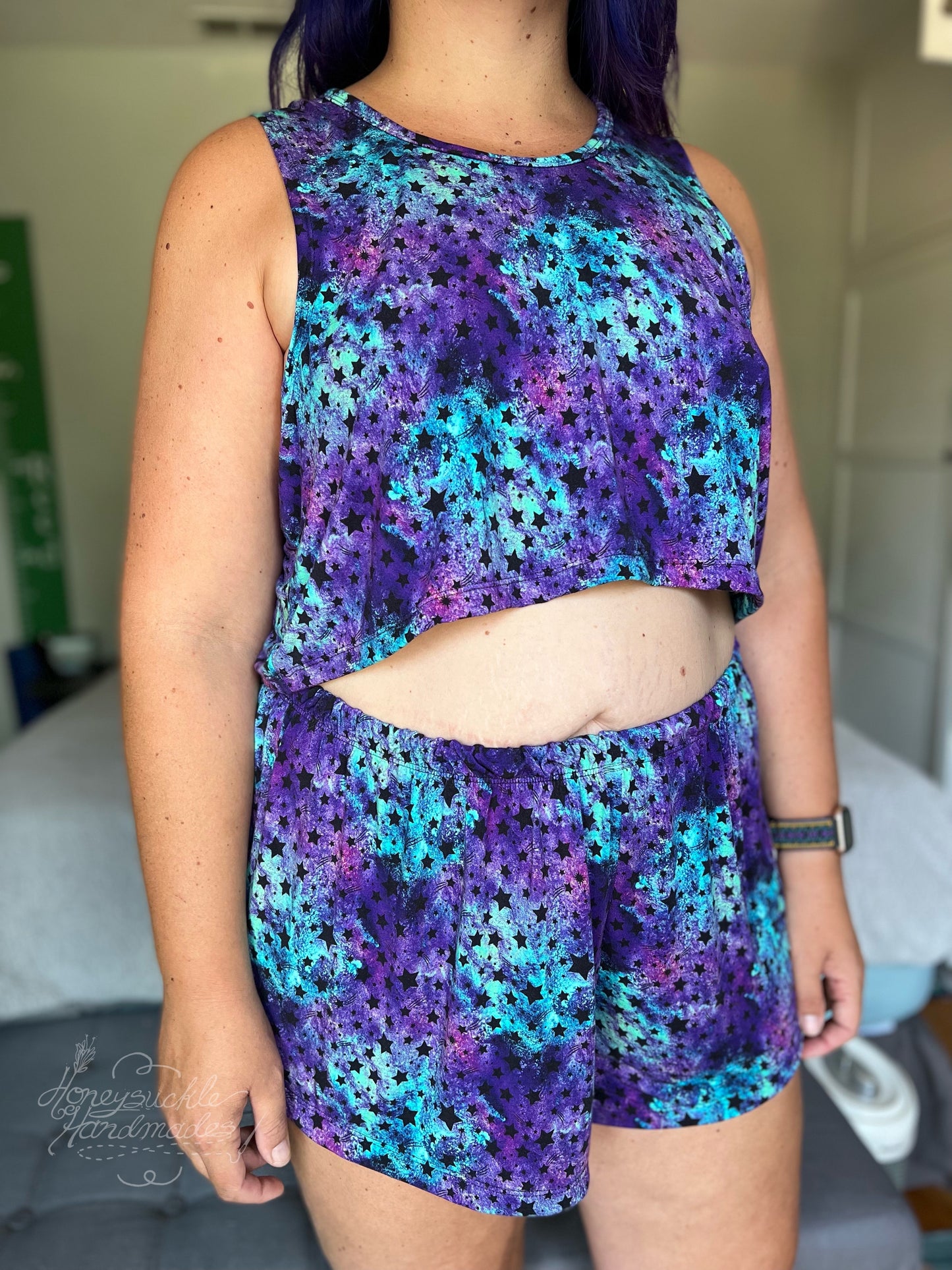 Adult Digital Sewing PDF Pattern - Sweet Sleep Set - Shorts and Tank top Pajamas