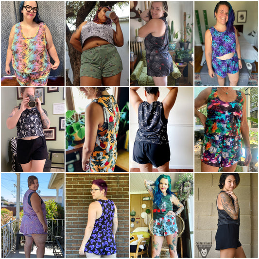 Adult Digital Sewing PDF Pattern - Sweet Sleep Set - Shorts and Tank top Pajamas