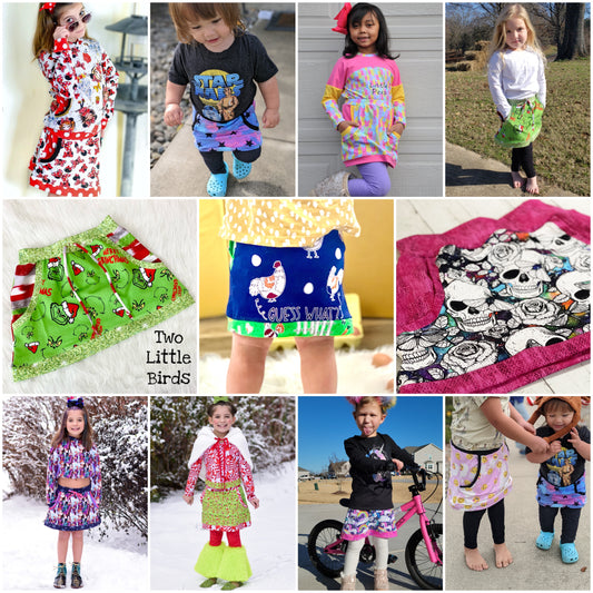Kids Candy Pocket Skirt - Digital PDF Sewing Pattern - Size Preemie to 20 youth