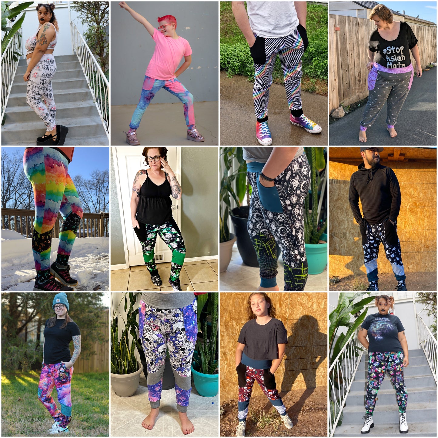 Adult Size - The Universal Joggers - Unisex Stretch Pants with color block options PDF Digital Sewing Patterns