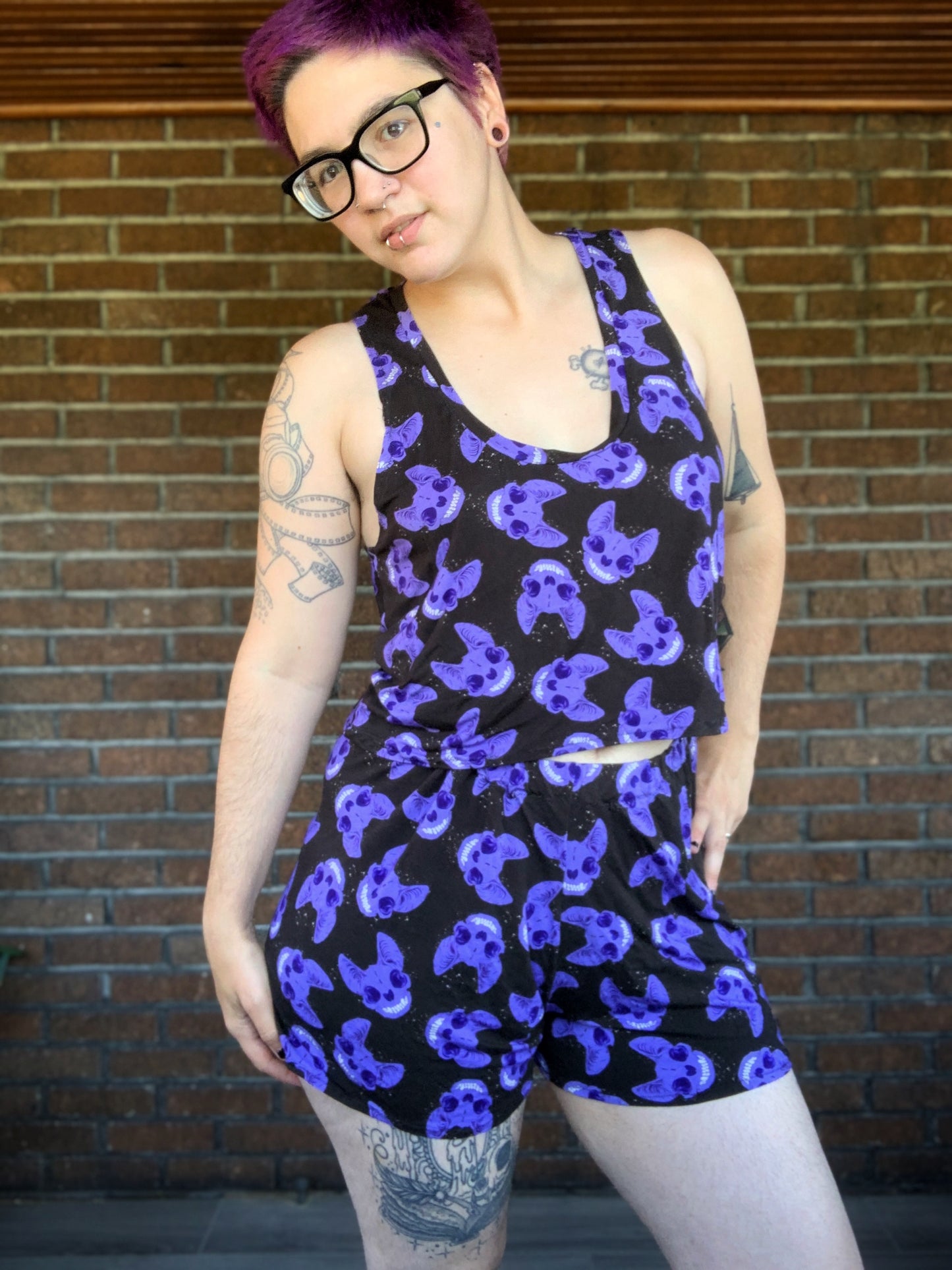 Adult Digital Sewing PDF Pattern - Sweet Sleep Set - Shorts and Tank top Pajamas