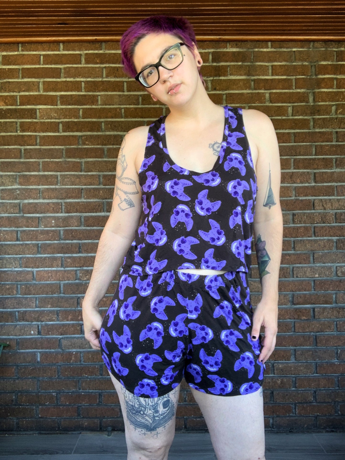 Adult Digital Sewing PDF Pattern - Sweet Sleep Set - Shorts and Tank top Pajamas