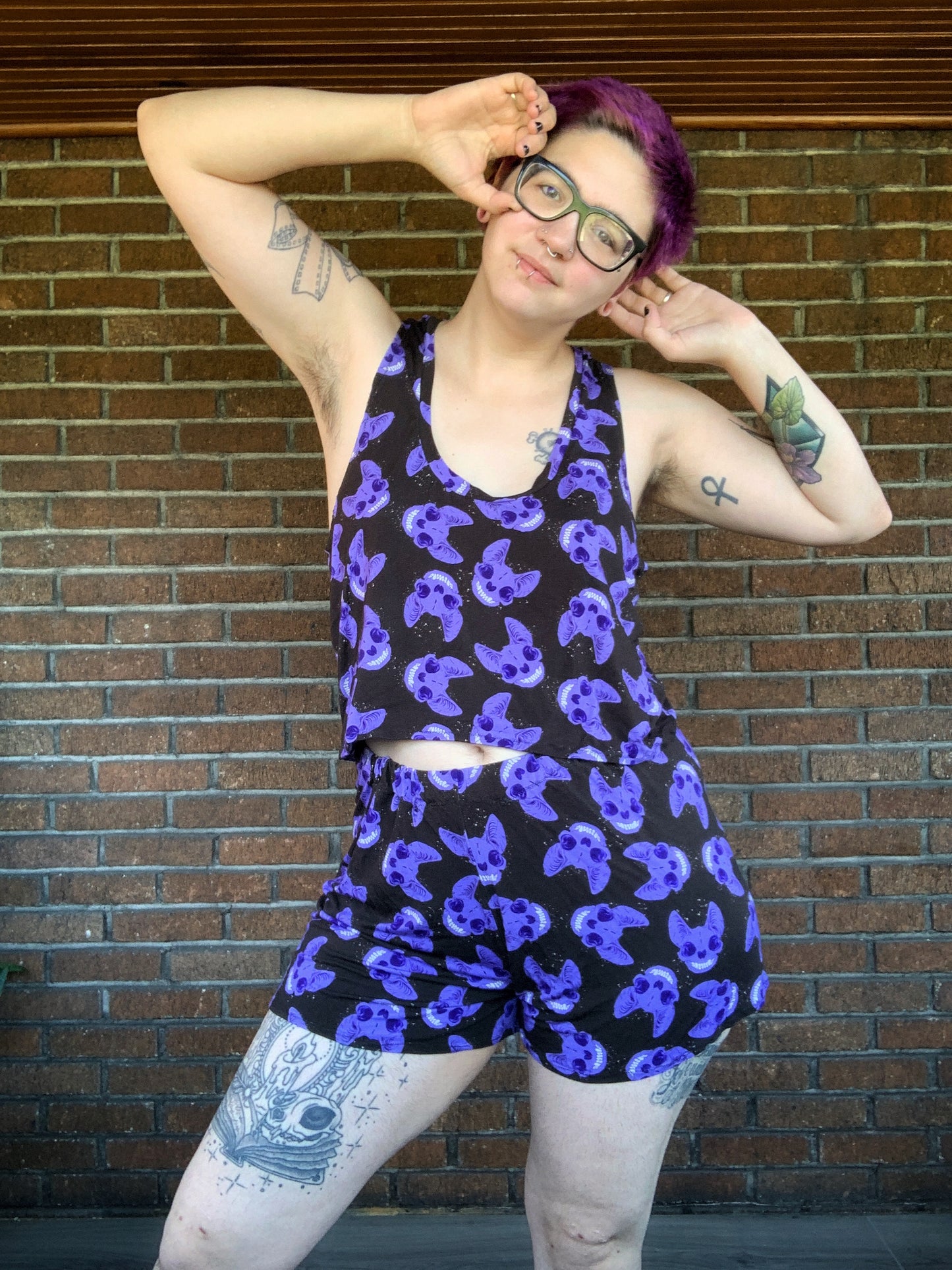 Adult Digital Sewing PDF Pattern - Sweet Sleep Set - Shorts and Tank top Pajamas