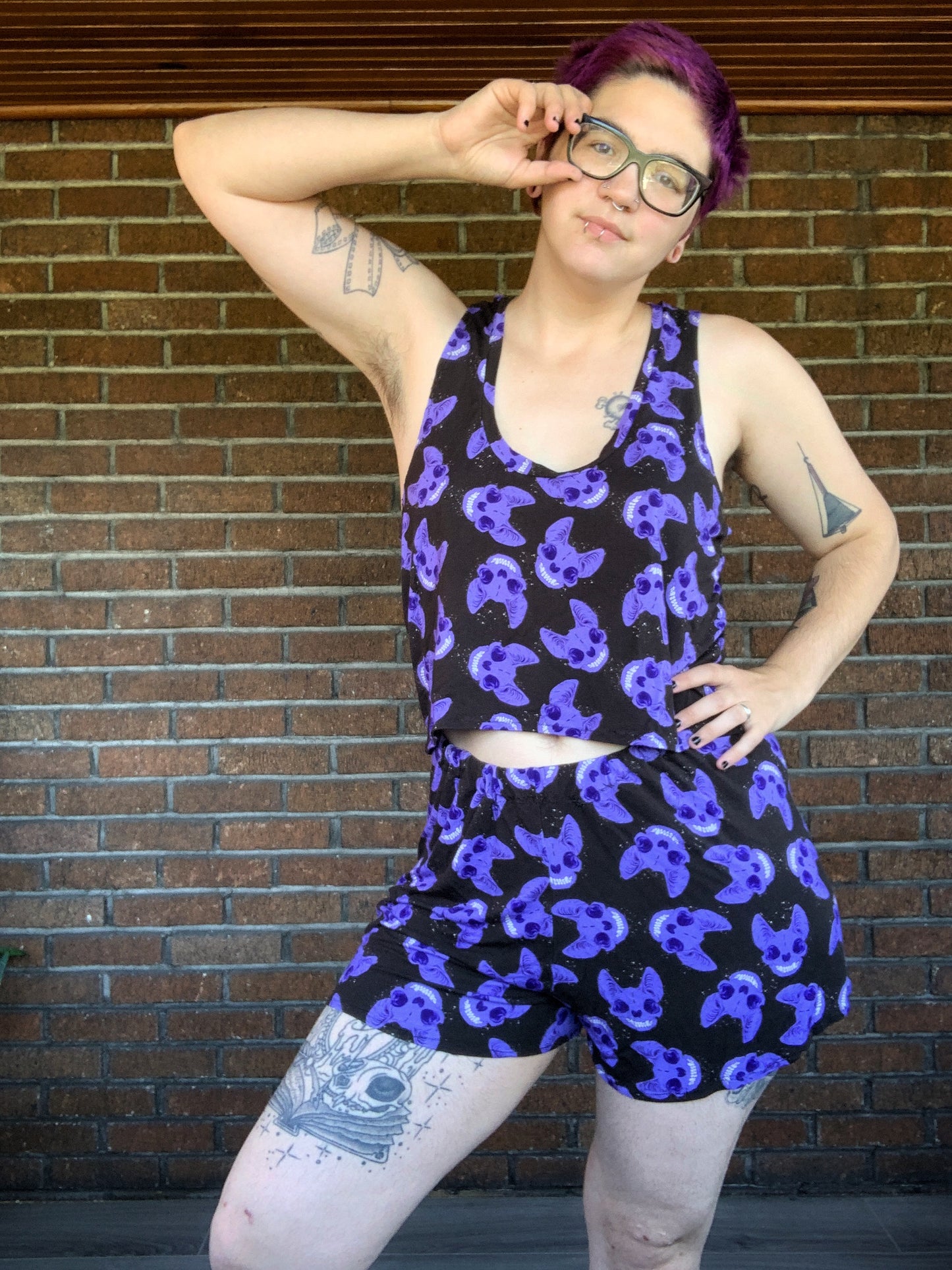 Adult Digital Sewing PDF Pattern - Sweet Sleep Set - Shorts and Tank top Pajamas