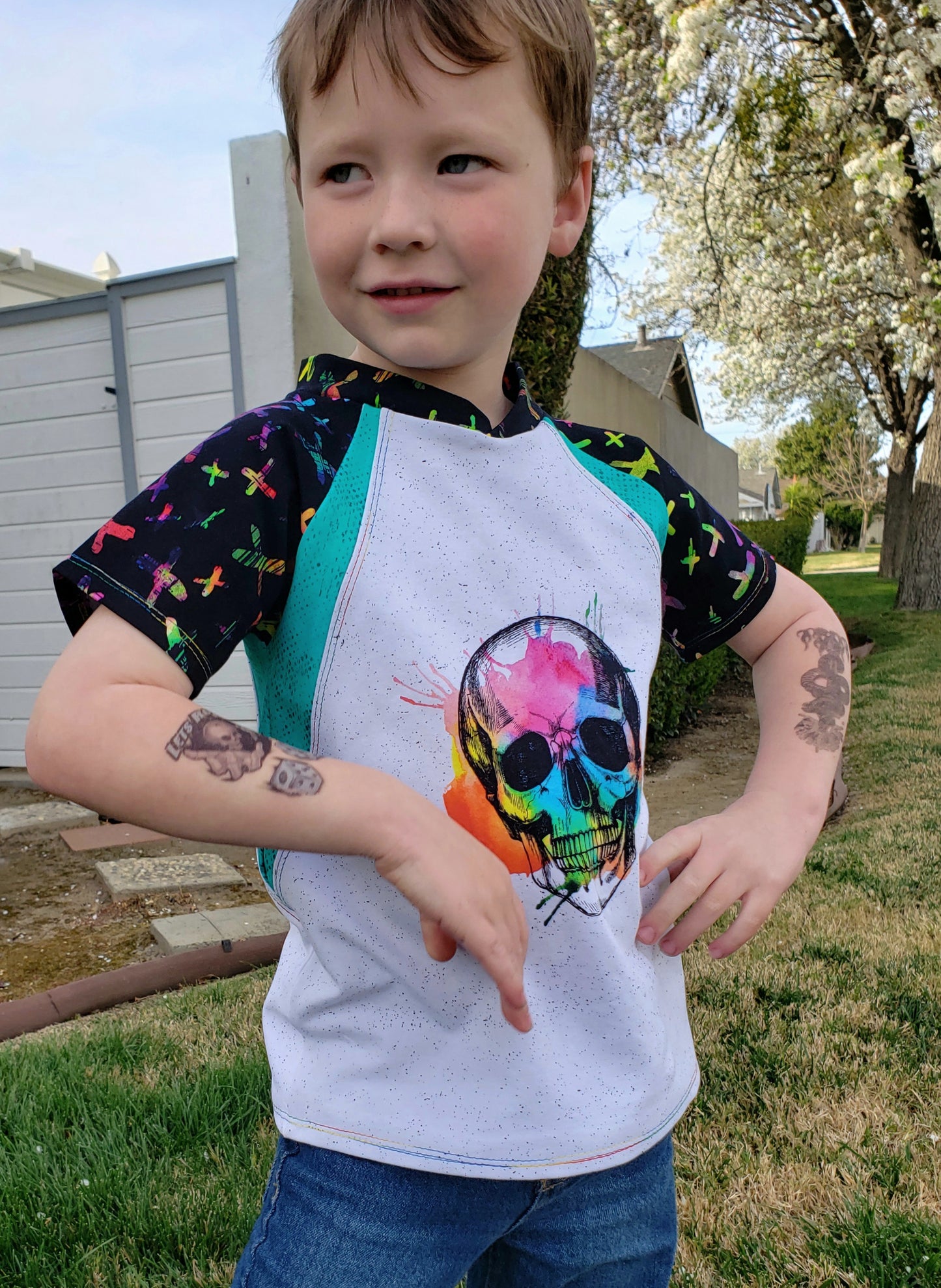 Kids Rockin Raglan Tee - Multiple options available - Short Sleeve, Gathered Sleeve, Long Sleeve Digital PDF Sewing Pattern