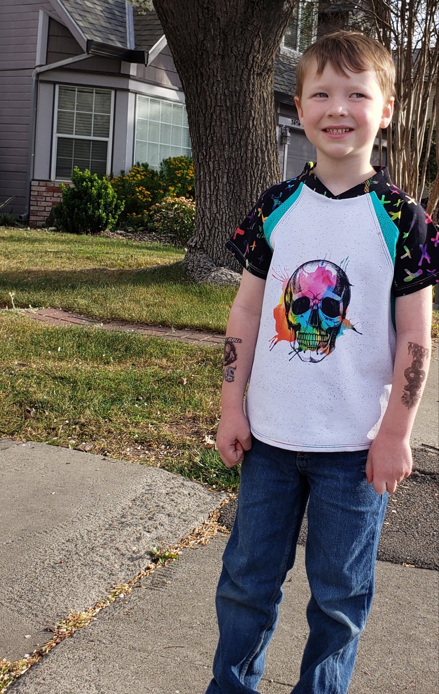 Kids Rockin Raglan Tee - Multiple options available - Short Sleeve, Gathered Sleeve, Long Sleeve Digital PDF Sewing Pattern