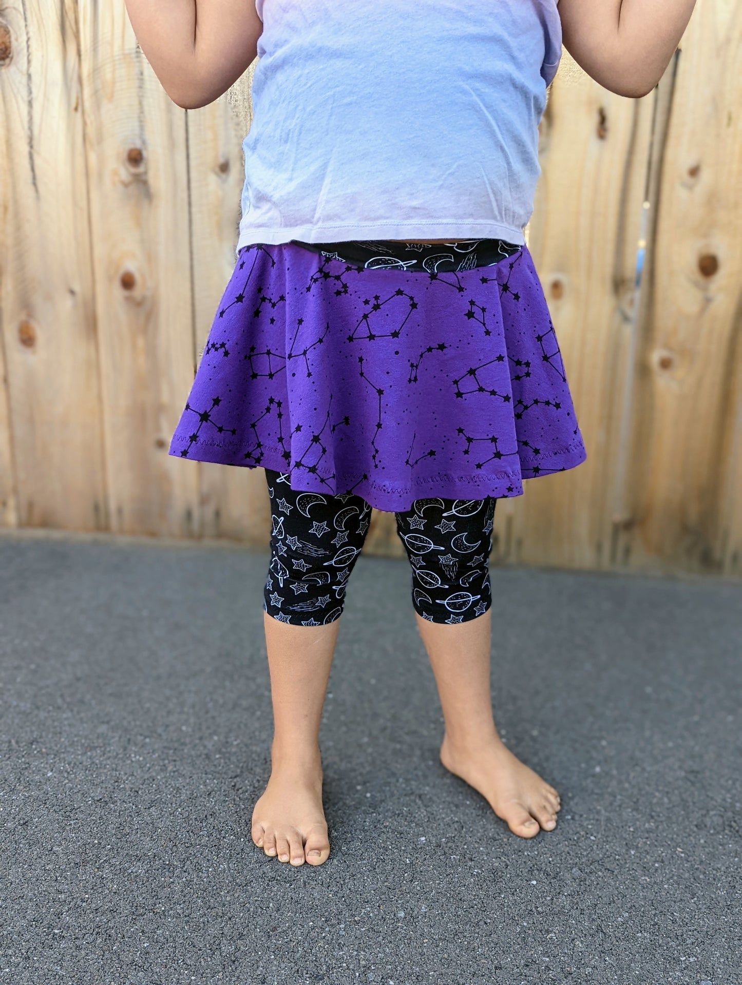 Kids Sporty Skorty Skirt, Shorts to full length yoga pants - Digital PDF Sewing Pattern - Size Preemie to 20 youth