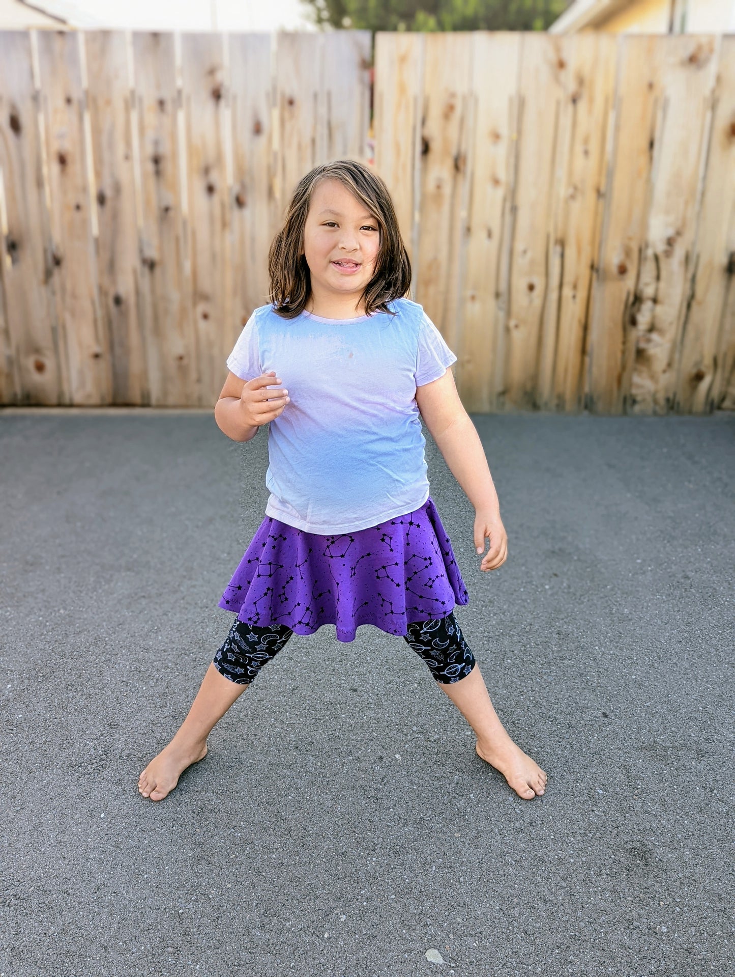 Kids Sporty Skorty Skirt, Shorts to full length yoga pants - Digital PDF Sewing Pattern - Size Preemie to 20 youth