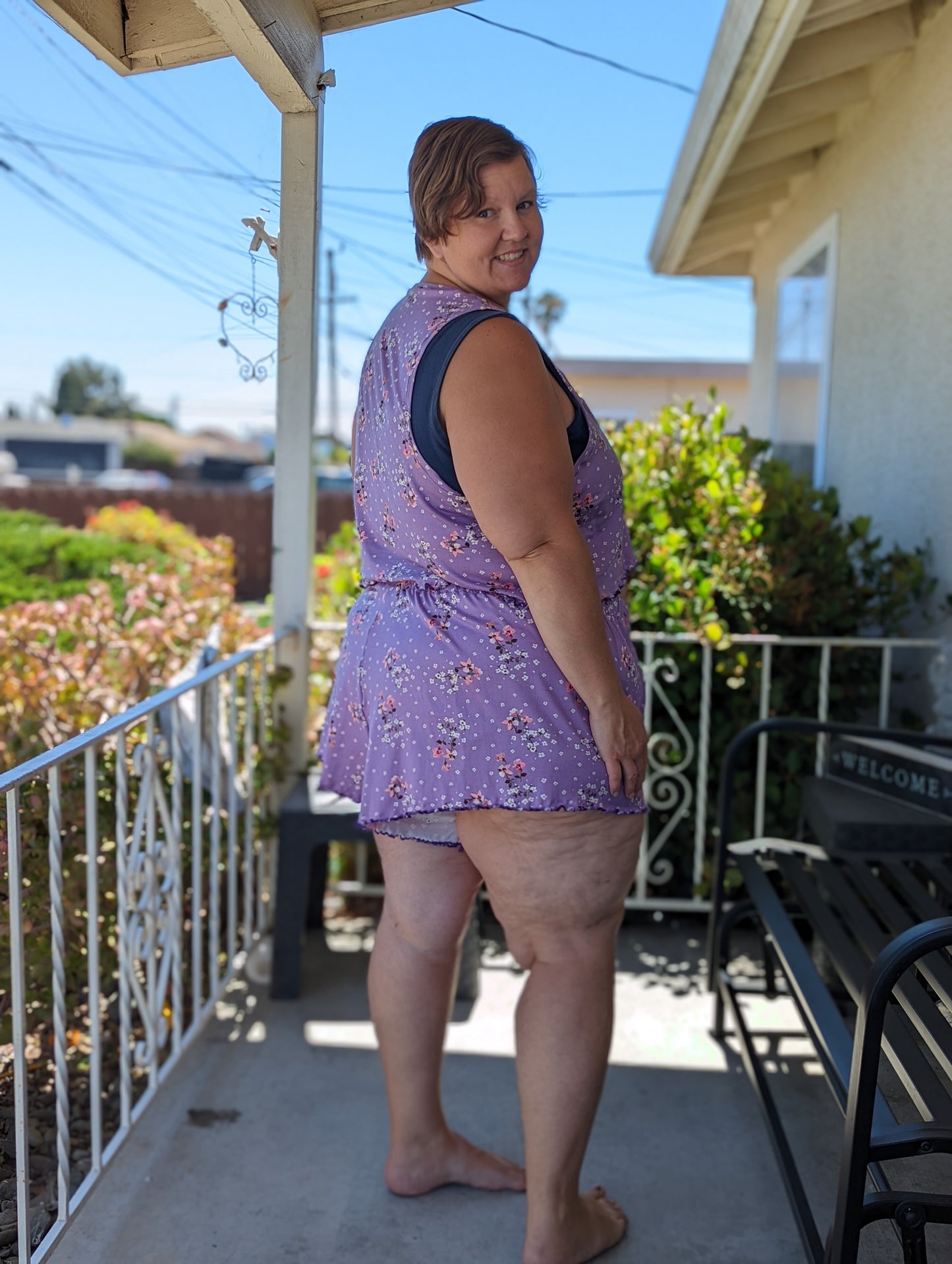 Adult Digital Sewing PDF Pattern - Sweet Sleep Set - Shorts and Tank top Pajamas