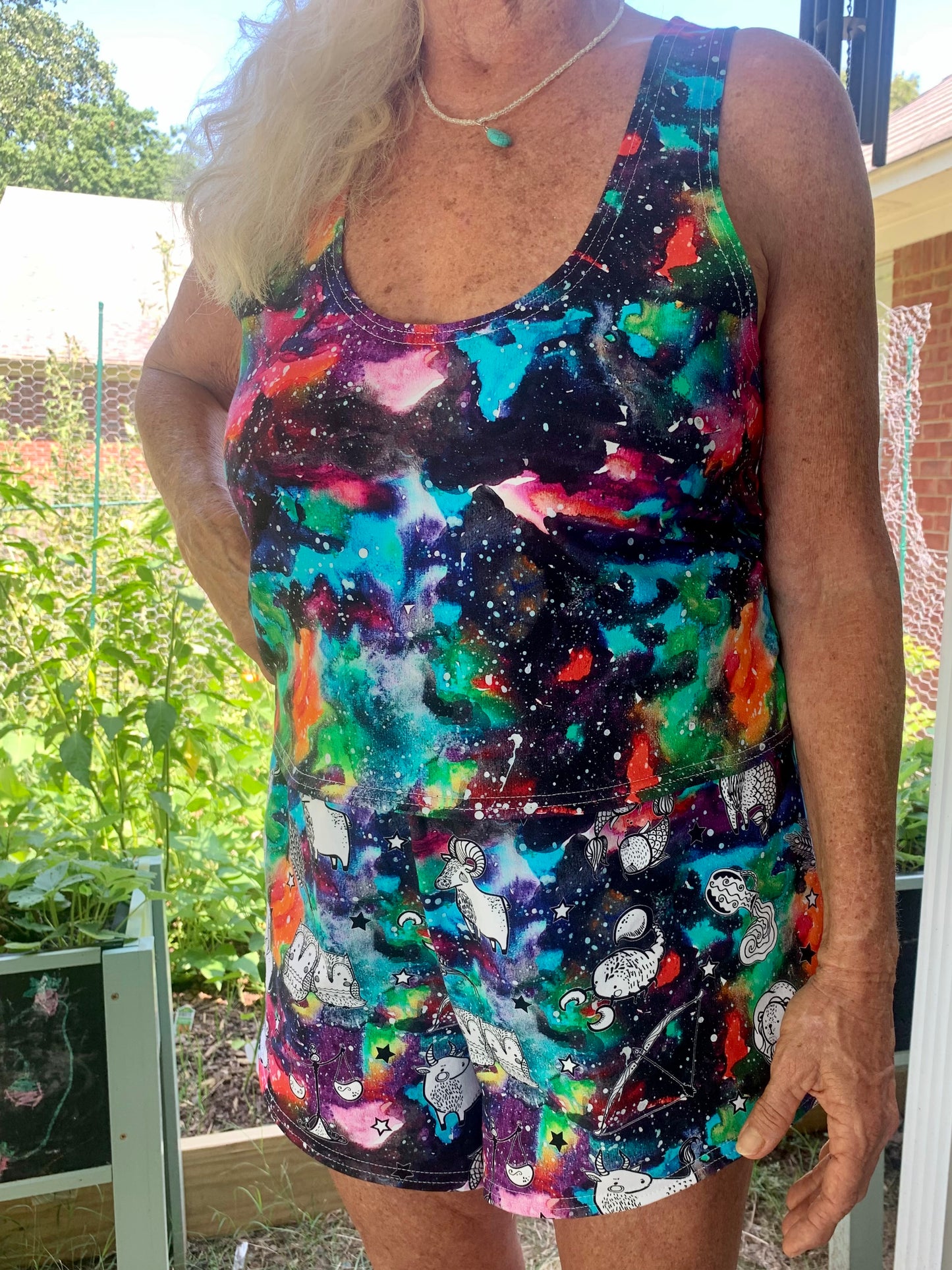 Adult Digital Sewing PDF Pattern - Sweet Sleep Set - Shorts and Tank top Pajamas