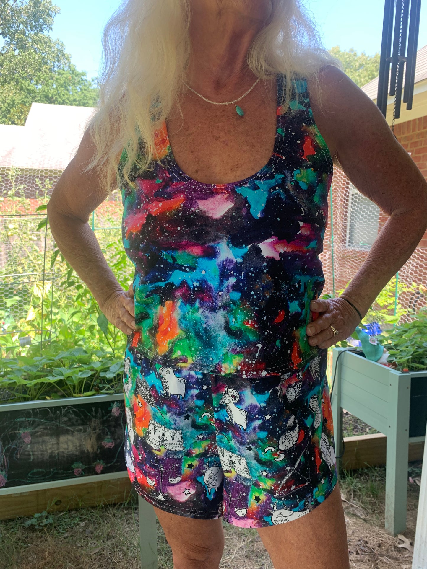 Adult Digital Sewing PDF Pattern - Sweet Sleep Set - Shorts and Tank top Pajamas