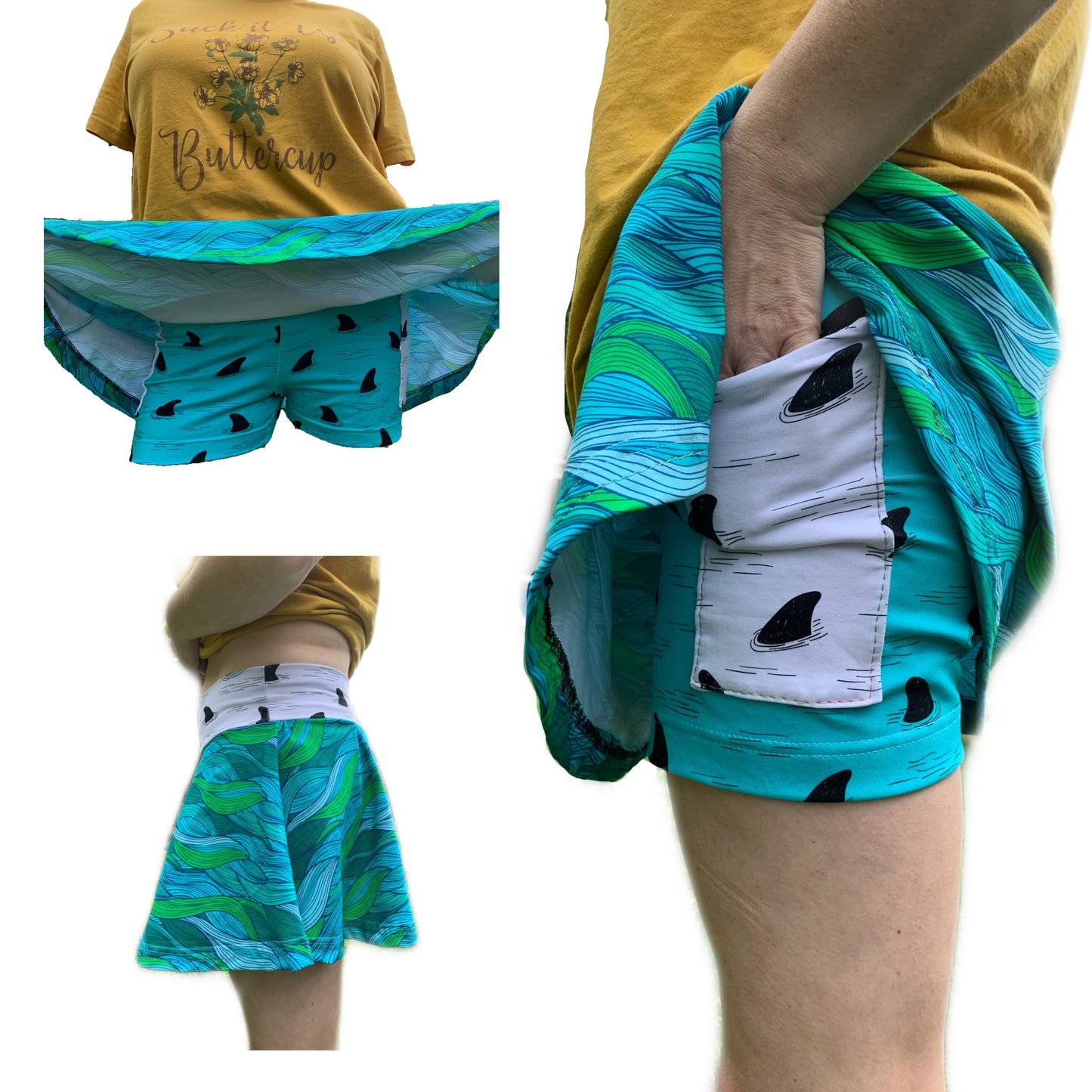 Kids Sporty Skorty Skirt, Shorts to full length yoga pants - Digital PDF Sewing Pattern - Size Preemie to 20 youth