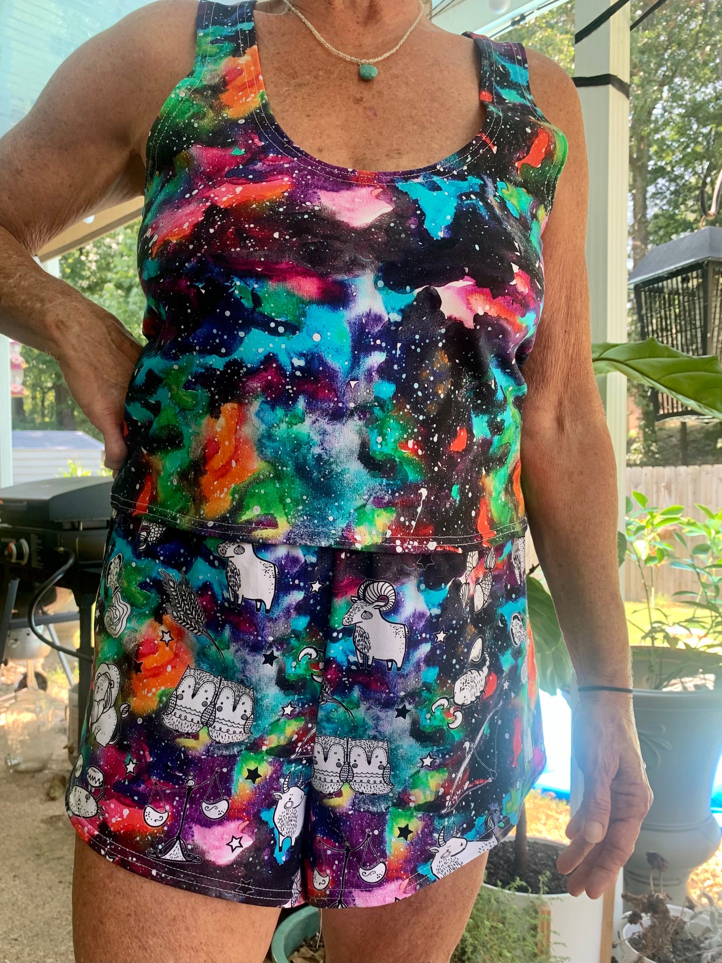 Adult Digital Sewing PDF Pattern - Sweet Sleep Set - Shorts and Tank top Pajamas