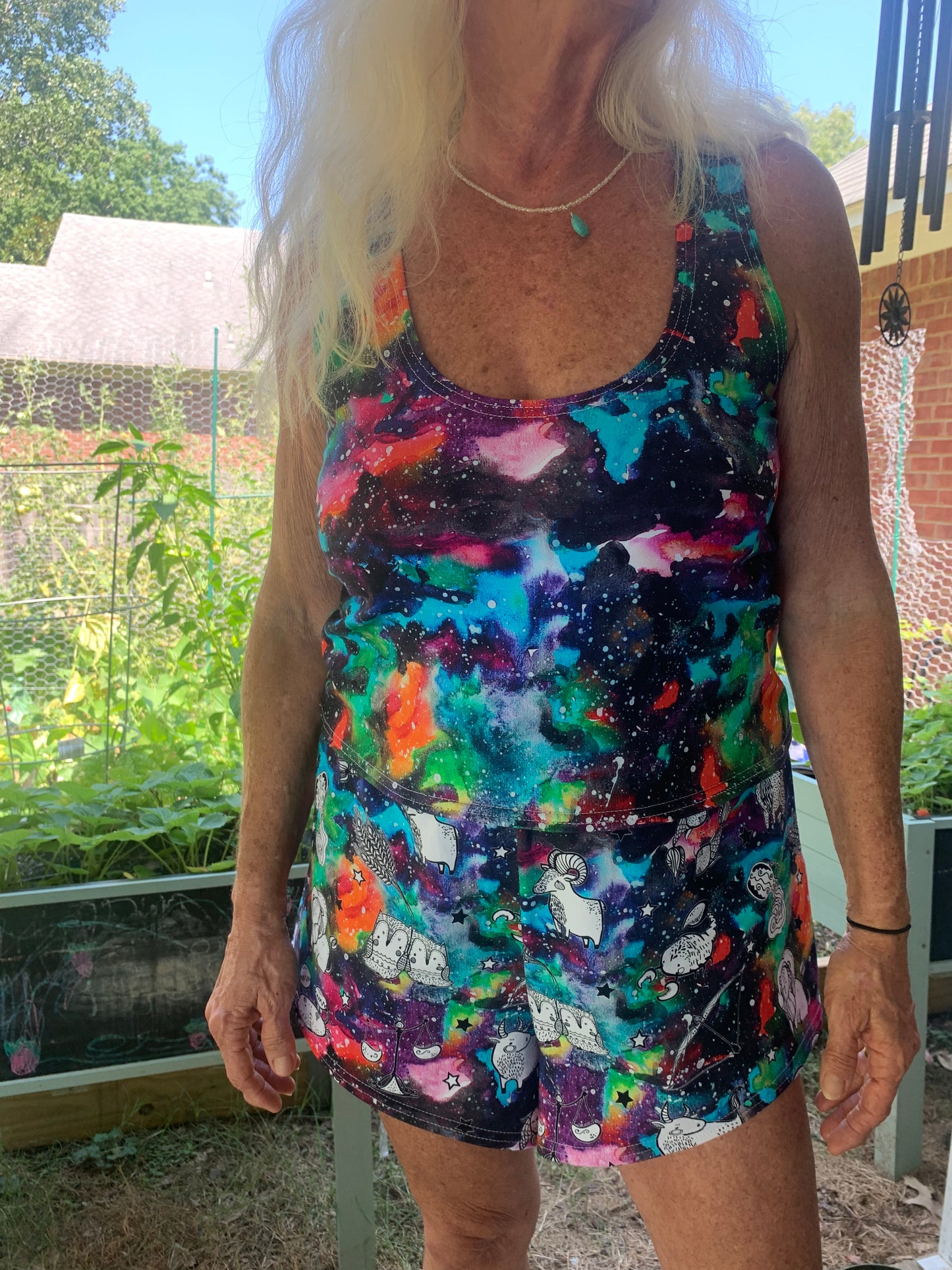 Adult Digital Sewing PDF Pattern - Sweet Sleep Set - Shorts and Tank top Pajamas