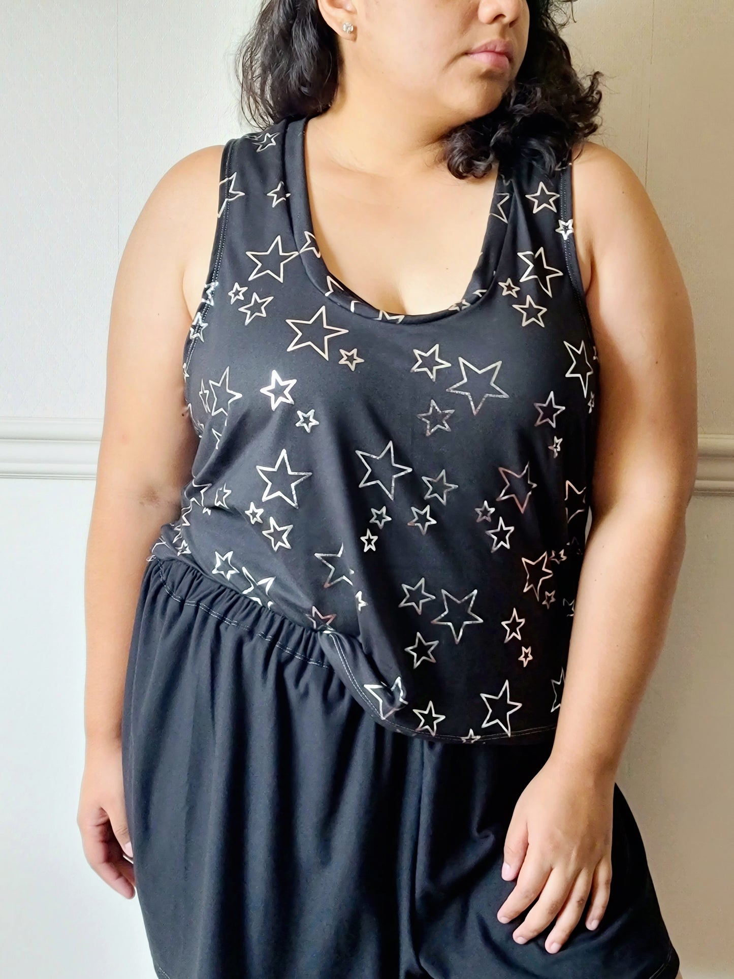 Adult Digital Sewing PDF Pattern - Sweet Sleep Set - Shorts and Tank top Pajamas