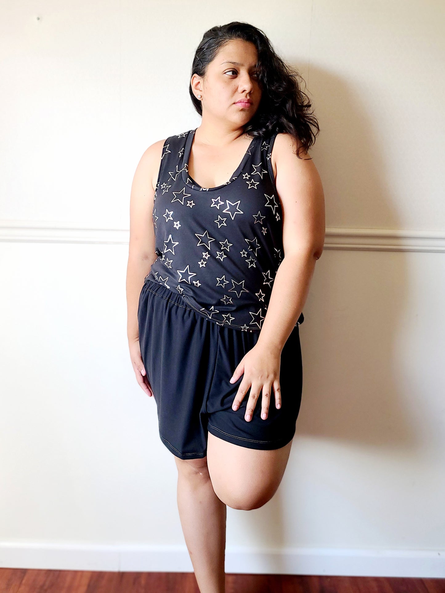 Adult Digital Sewing PDF Pattern - Sweet Sleep Set - Shorts and Tank top Pajamas