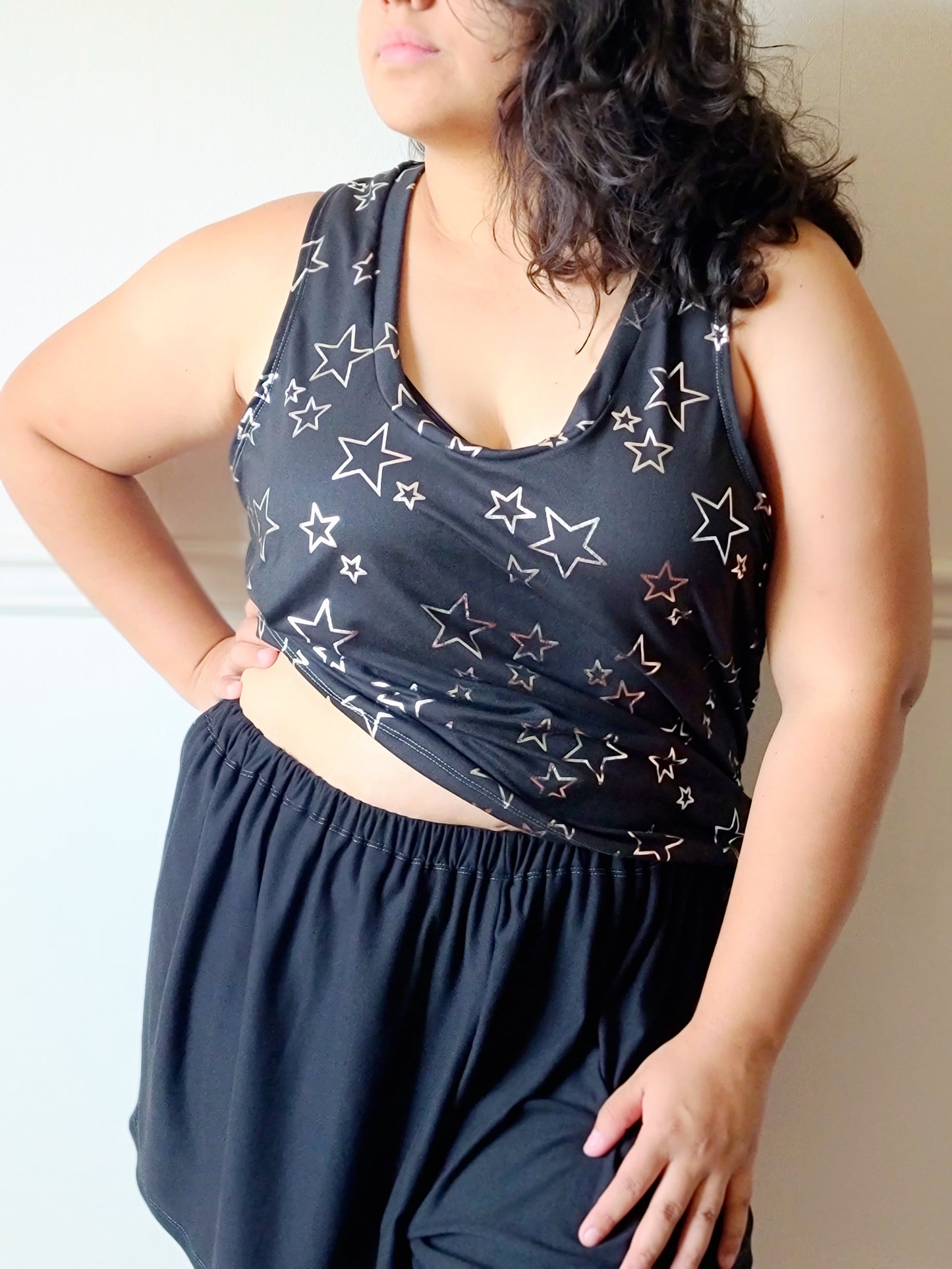 Adult Digital Sewing PDF Pattern - Sweet Sleep Set - Shorts and Tank top Pajamas