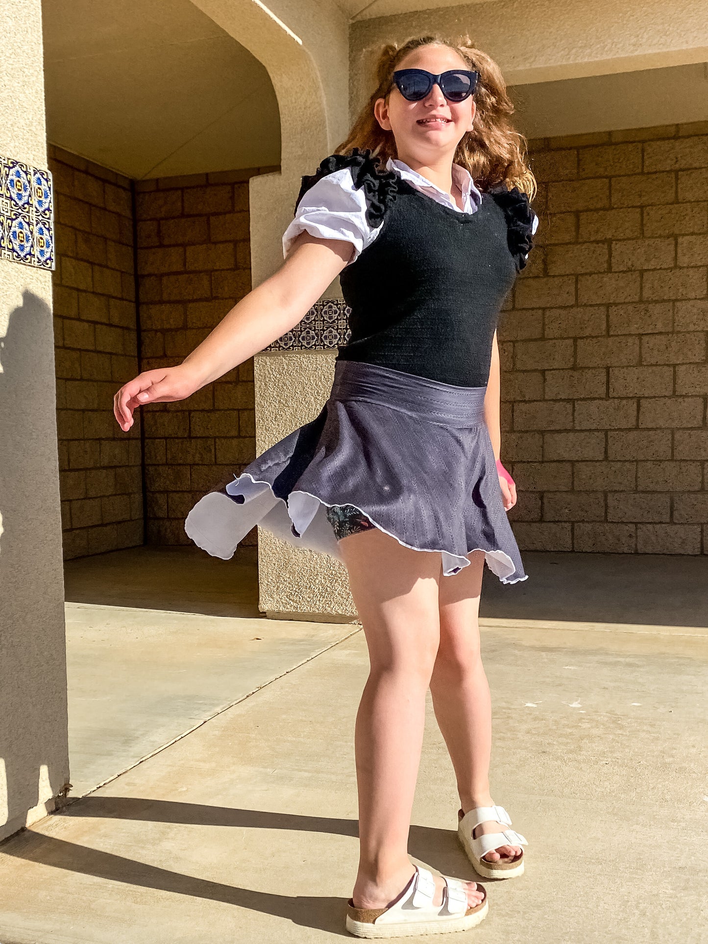 Kids Sporty Skorty Skirt, Shorts to full length yoga pants - Digital PDF Sewing Pattern - Size Preemie to 20 youth
