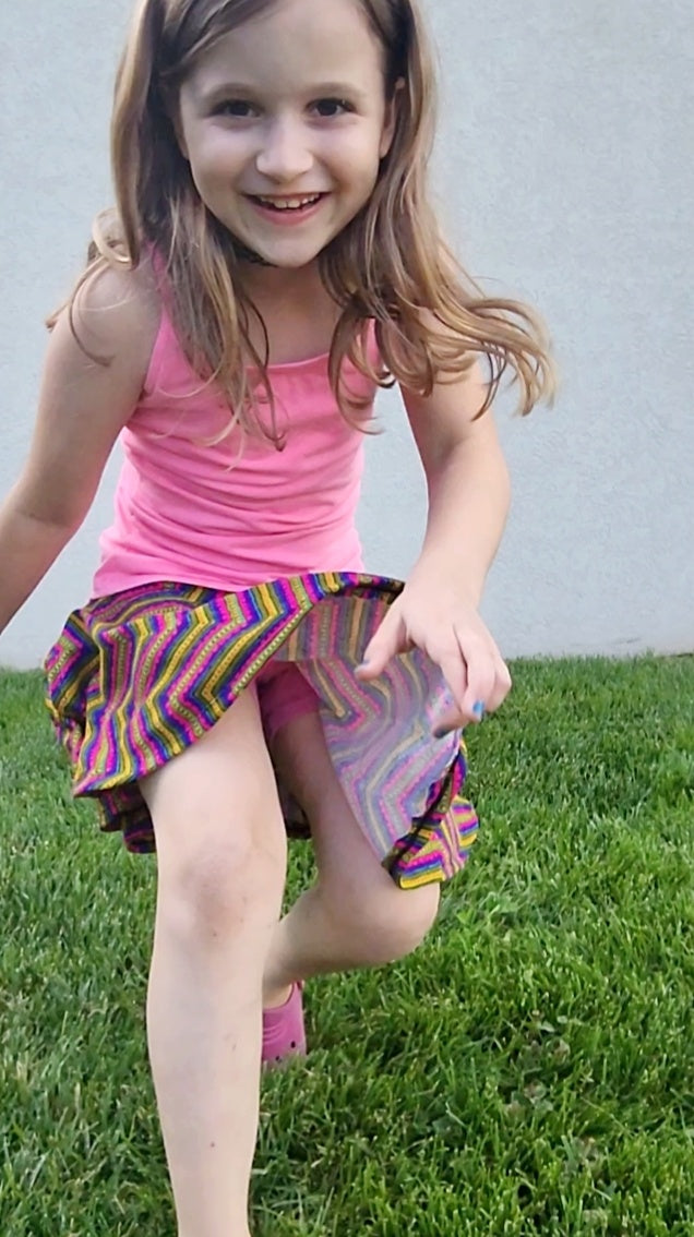Kids Sporty Skorty Skirt, Shorts to full length yoga pants - Digital PDF Sewing Pattern - Size Preemie to 20 youth