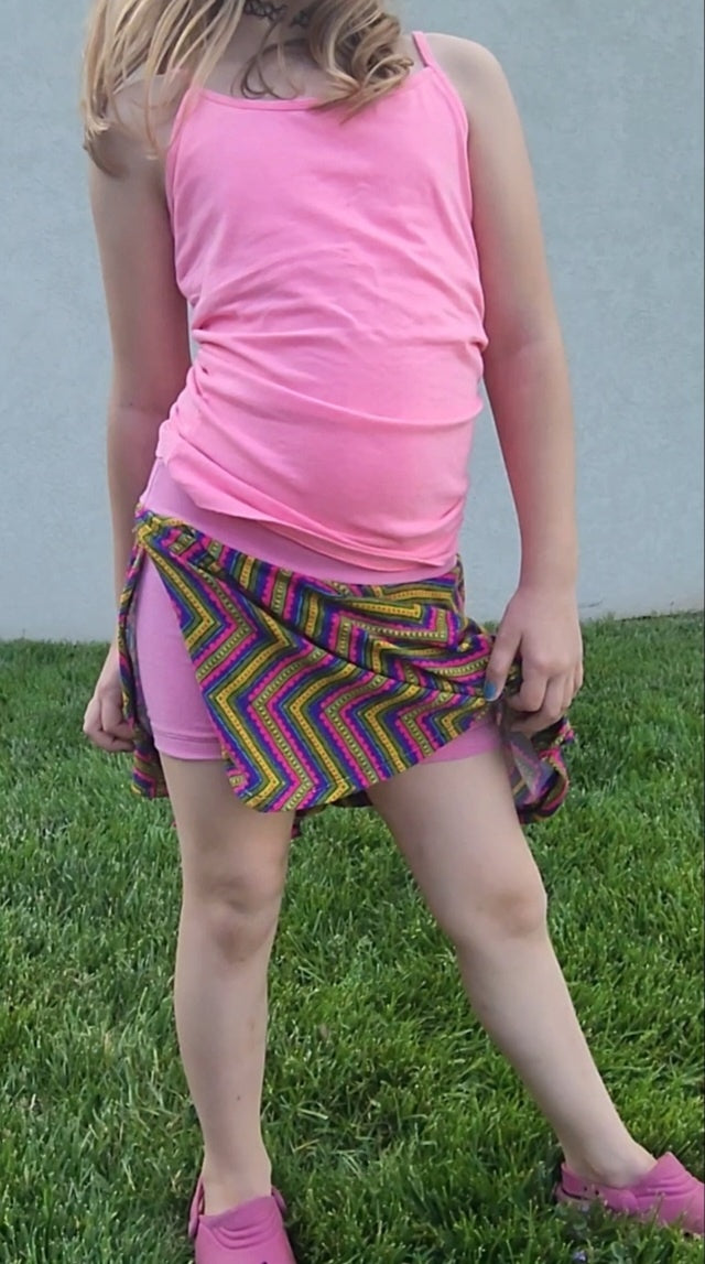 Kids Sporty Skorty Skirt, Shorts to full length yoga pants - Digital PDF Sewing Pattern - Size Preemie to 20 youth