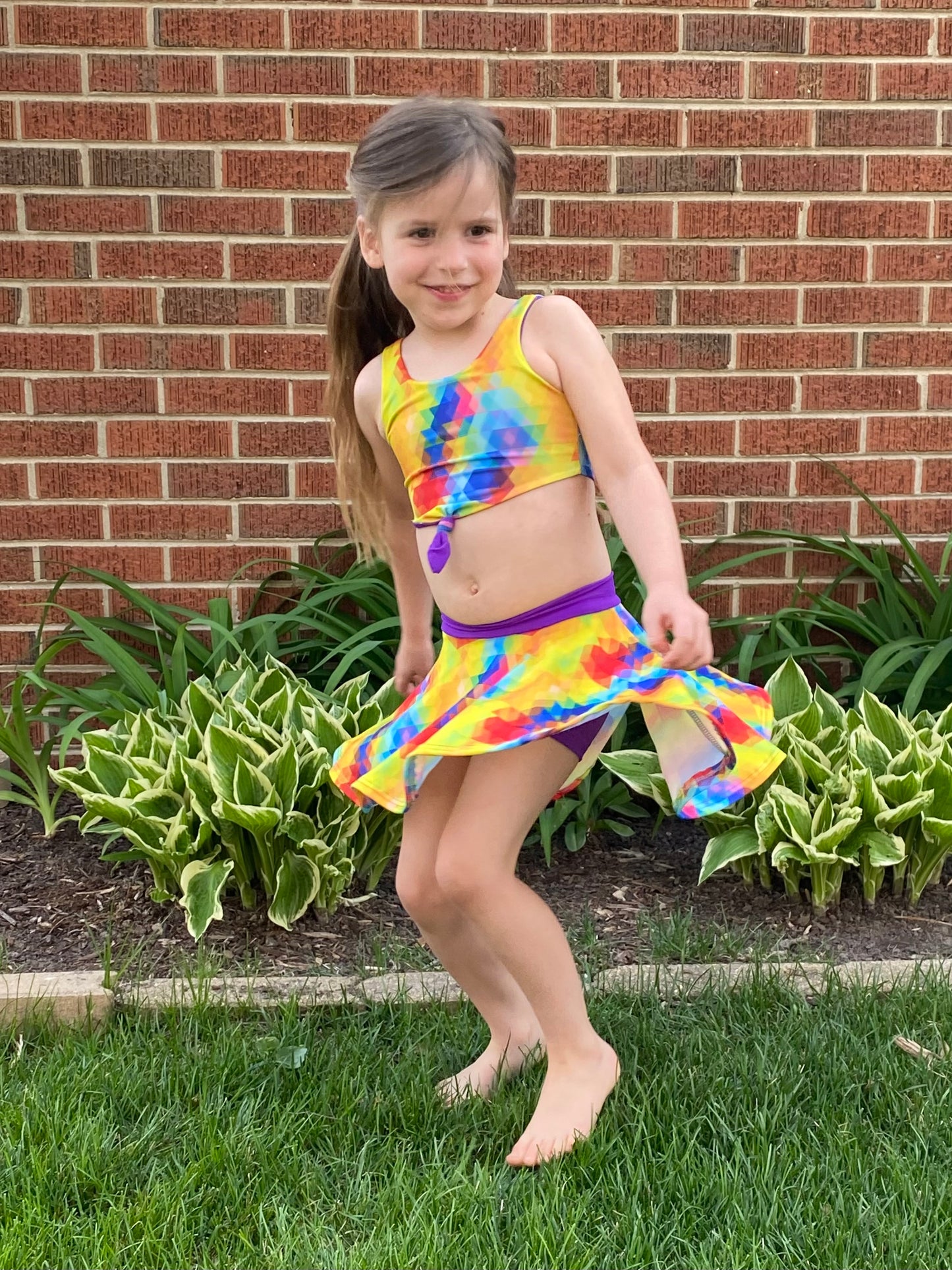 Kids Sporty Skorty Skirt, Shorts to full length yoga pants - Digital PDF Sewing Pattern - Size Preemie to 20 youth