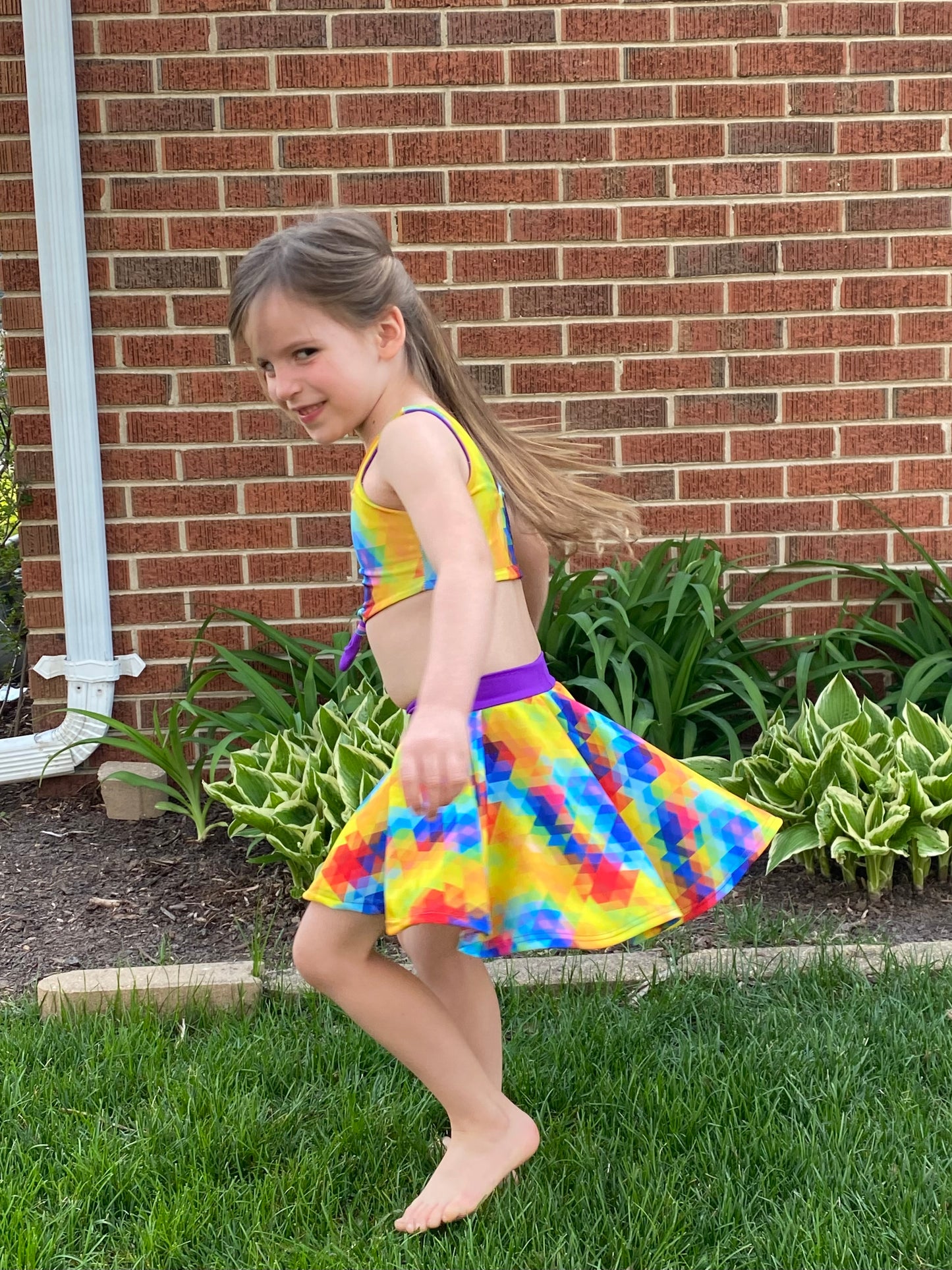 Kids Sporty Skorty Skirt, Shorts to full length yoga pants - Digital PDF Sewing Pattern - Size Preemie to 20 youth