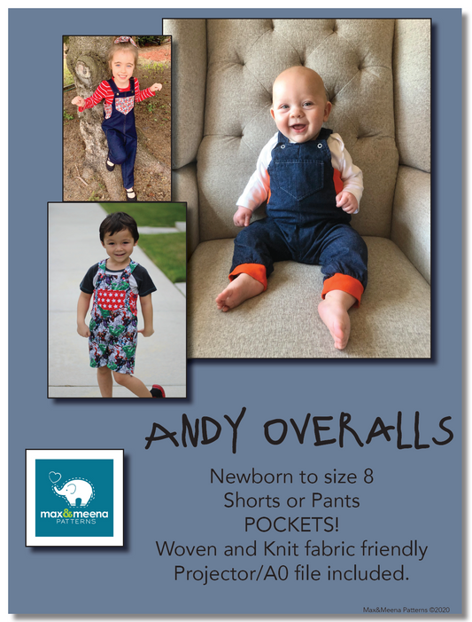 Andy Overalls -Sewing PDF Pattern- **Projector/A0 Friendly**