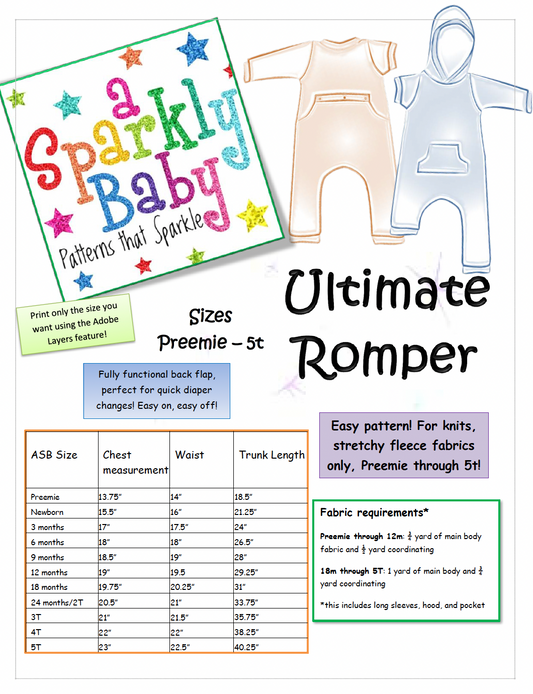 Original ASB Ultimate Romper Pattern - HAS NOT BEEN REDONE - digital pdf pattern