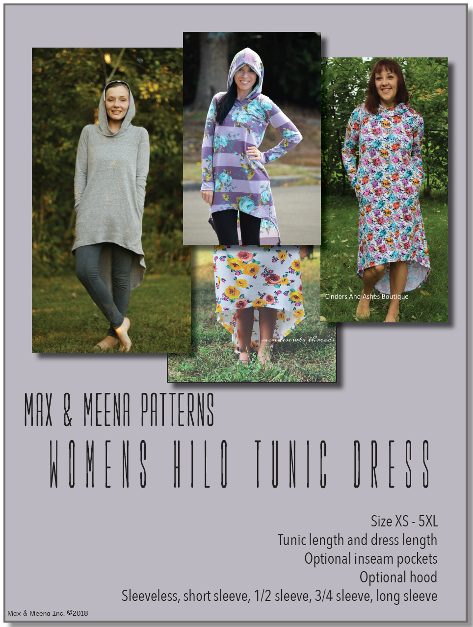 Adult Hilo Tunic Dress PDF Sewing pattern (A0 file included)