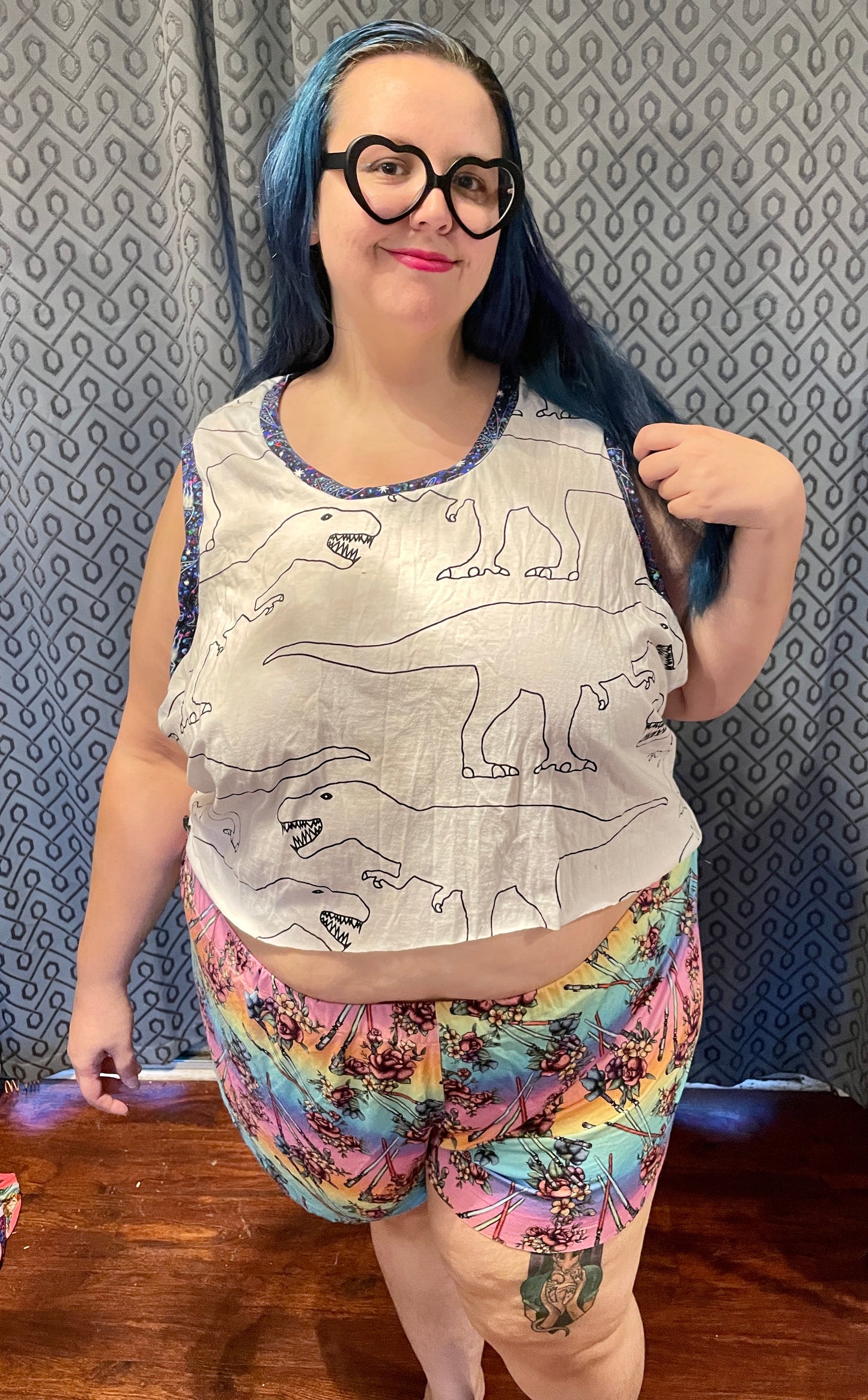 Adult Digital Sewing PDF Pattern - Sweet Sleep Set - Shorts and Tank top Pajamas